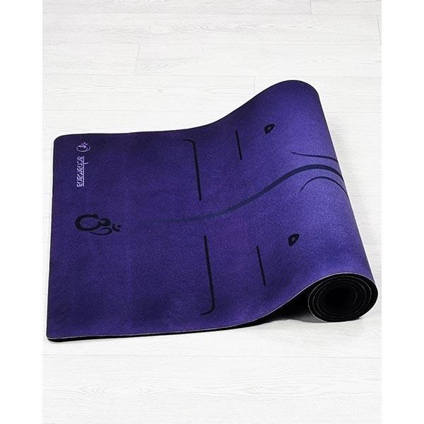 Ecologische yoga mat nieuw concept 3 ply 6 mm - positie lijnen + transportzag