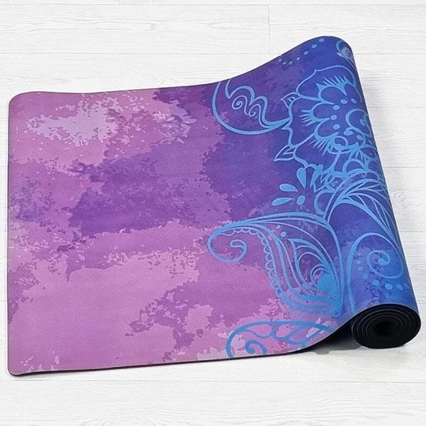 Tapis de yoga caoutchouc naturel & microfibre Ep 5 mm + Sac transport - éléphant