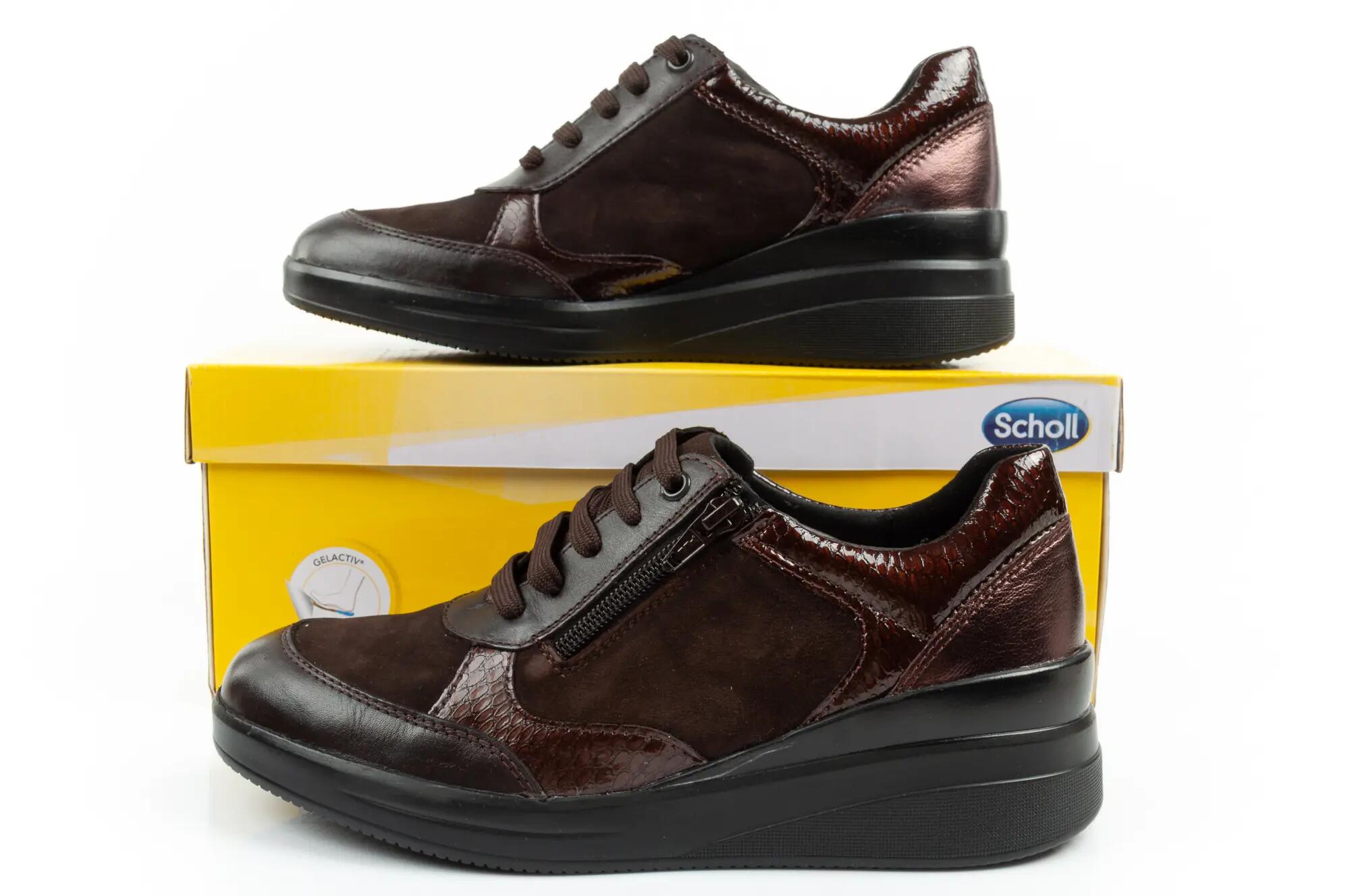 Scholl Emma Laces Suede leather Dk Brown [F302391019] 36 10/10