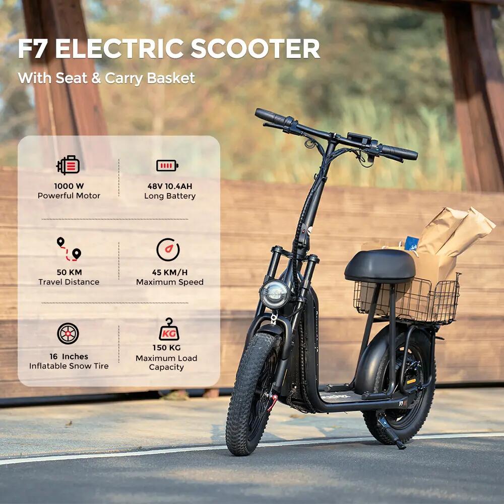 Trotinete elétrica iscooter F7 1000W 48V não dobrável 3/14