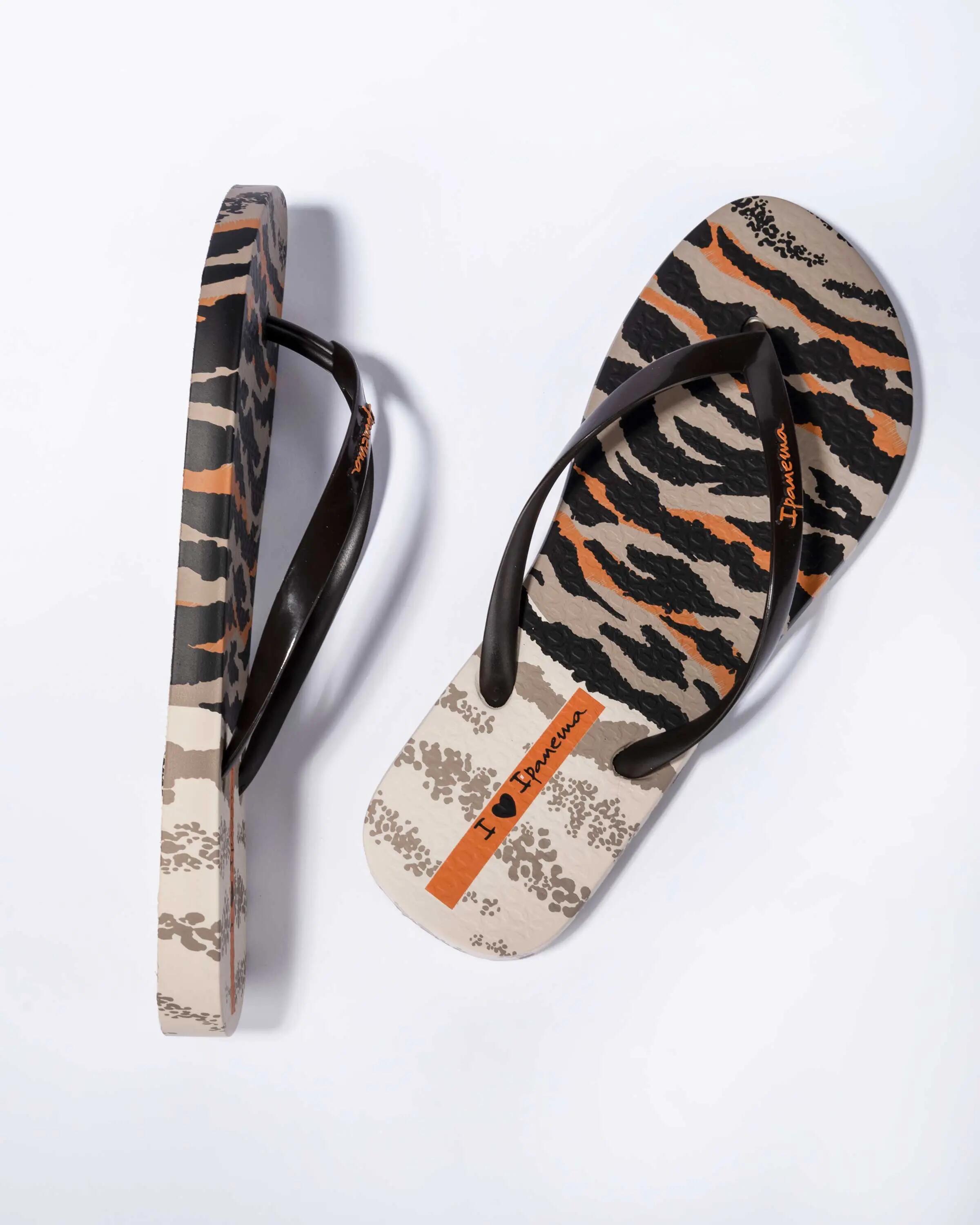 Ipanema Animal Print Vi Fem bege/marrom/laranja [83617 AY382] tamanho 39 5/5
