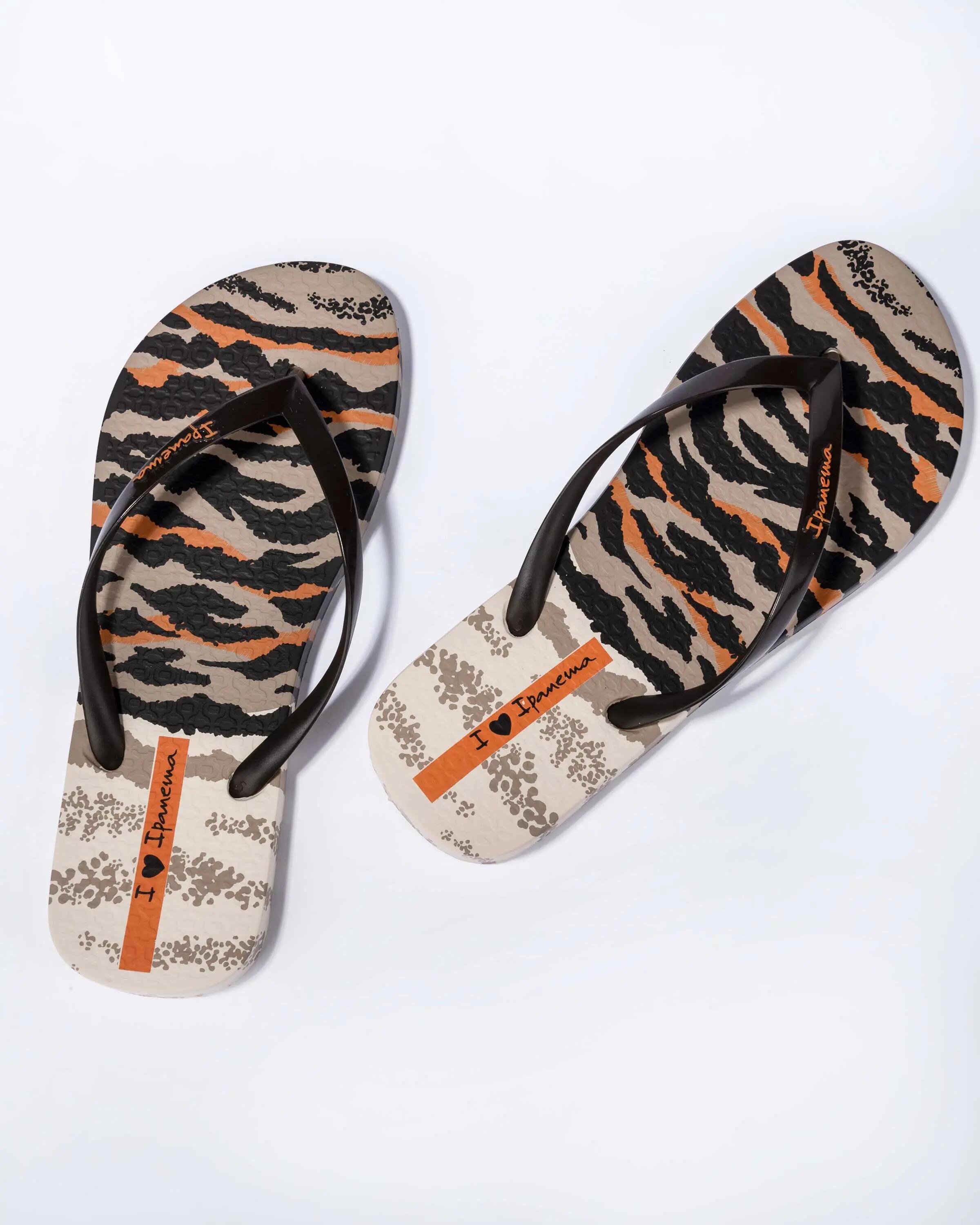 Ipanema Animal Print Vi Fem bege/marrom/laranja [83617 AY382] tamanho 39 4/5