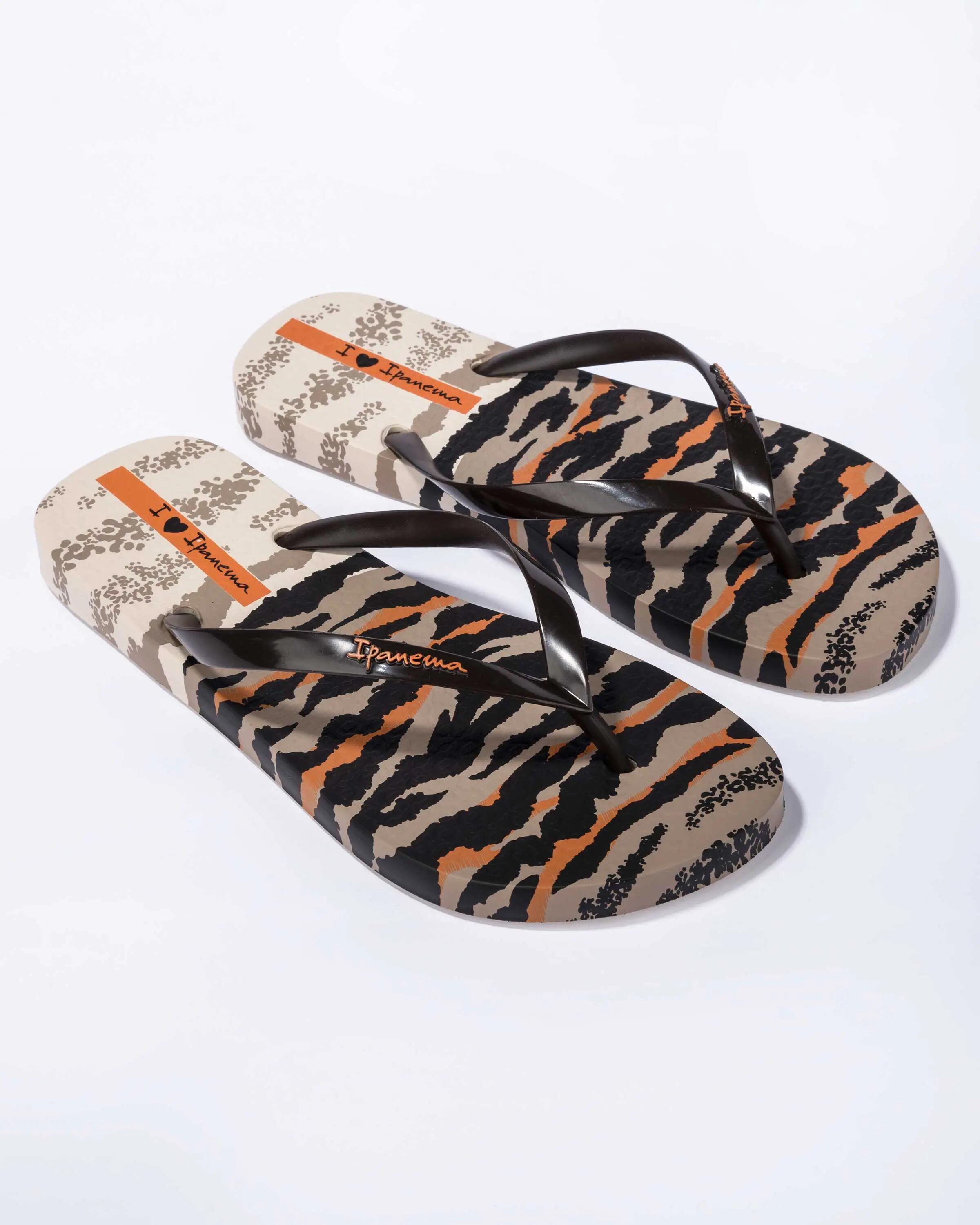 Ipanema Animal Print Vi Fem bege/marrom/laranja [83617 AY382] tamanho 39 3/5