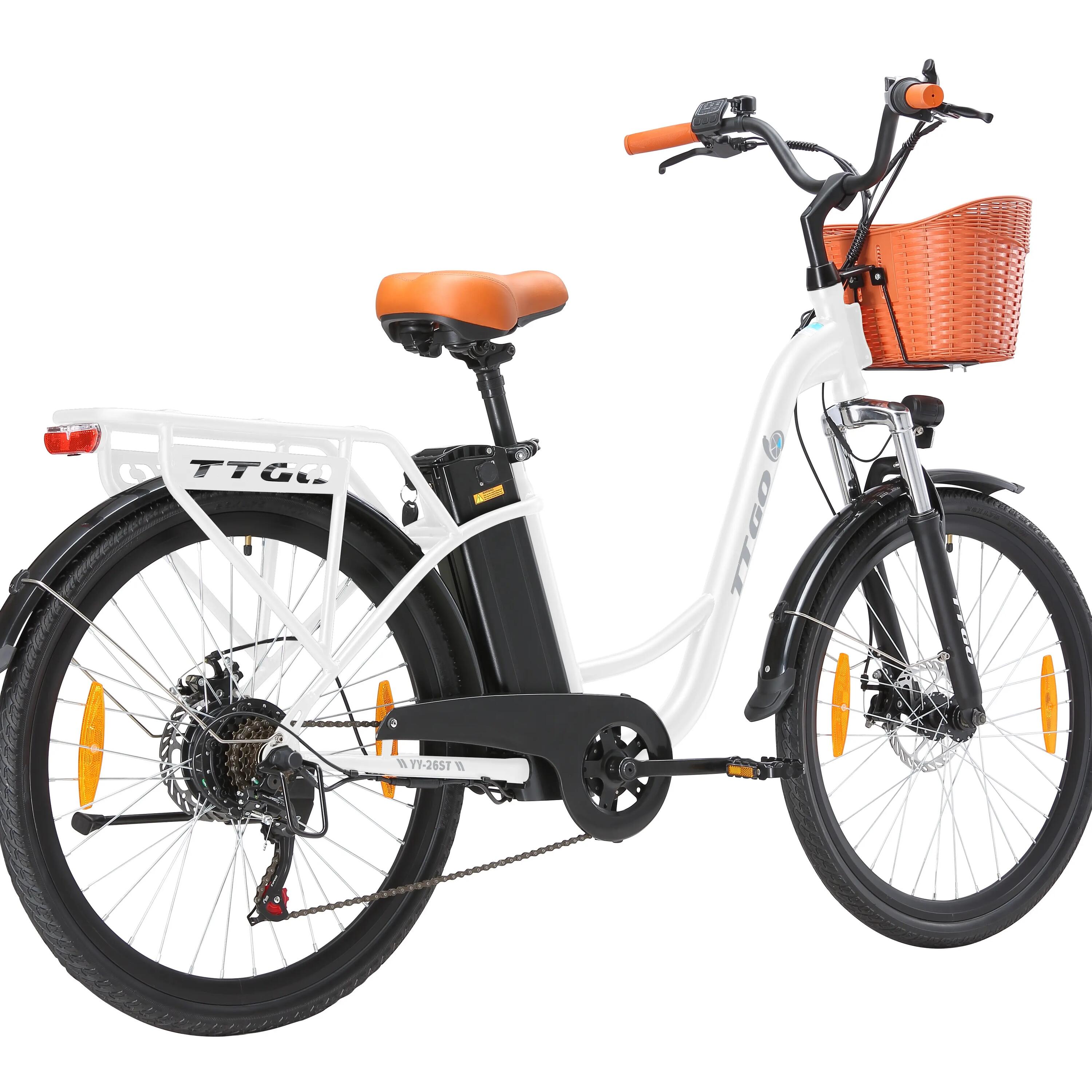 Miejski rower elektryczny dla dorosłych TTGO YY-26ST 250W 26×1.95" opona miejska 3/7