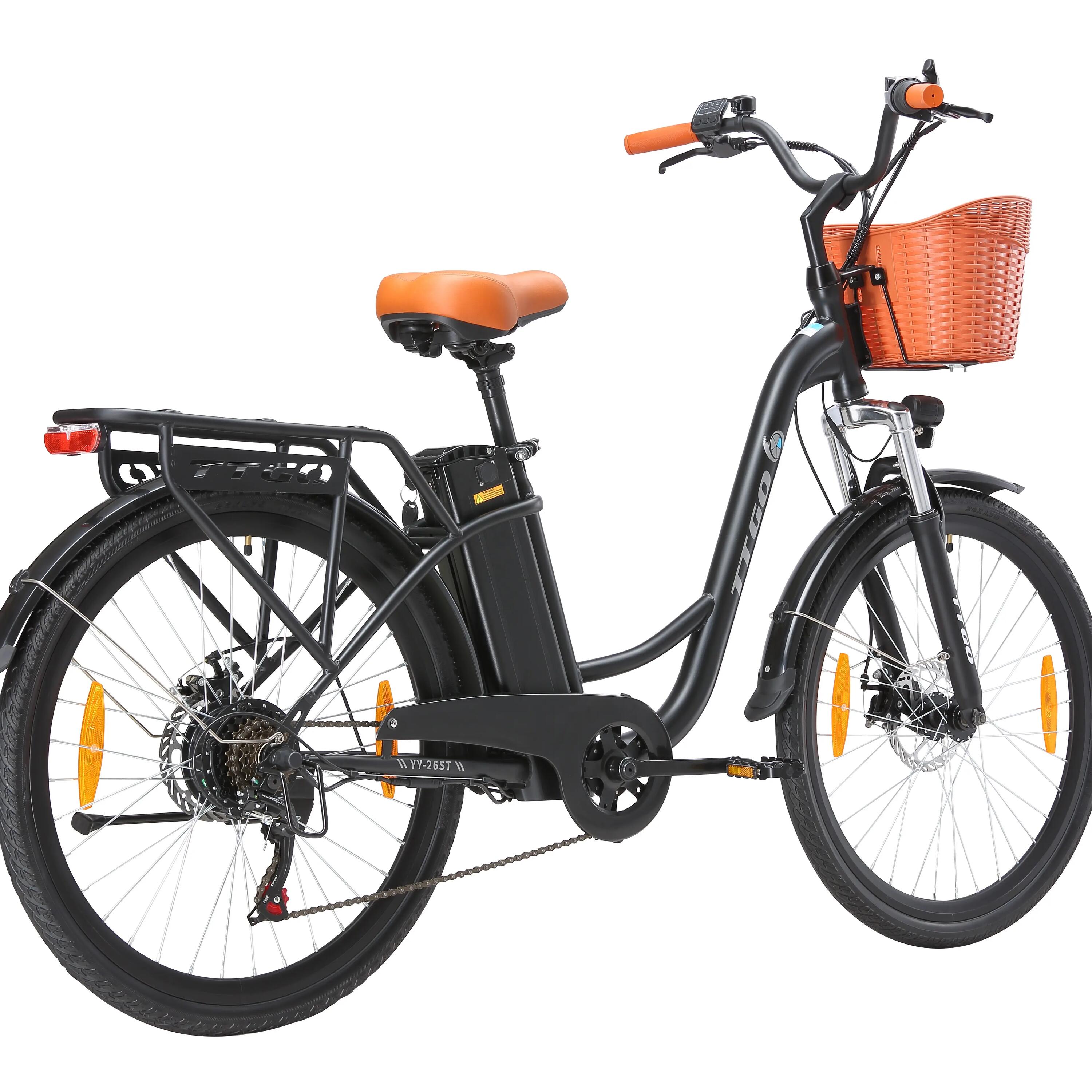 Bicicleta eléctrica urbana adulto TTGO YY-26ST 250W neumático 26×1.95" 3/7