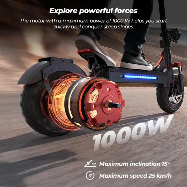 Trotinete elétrica iscooter iX5S 1000W 48V dobrável 10/13