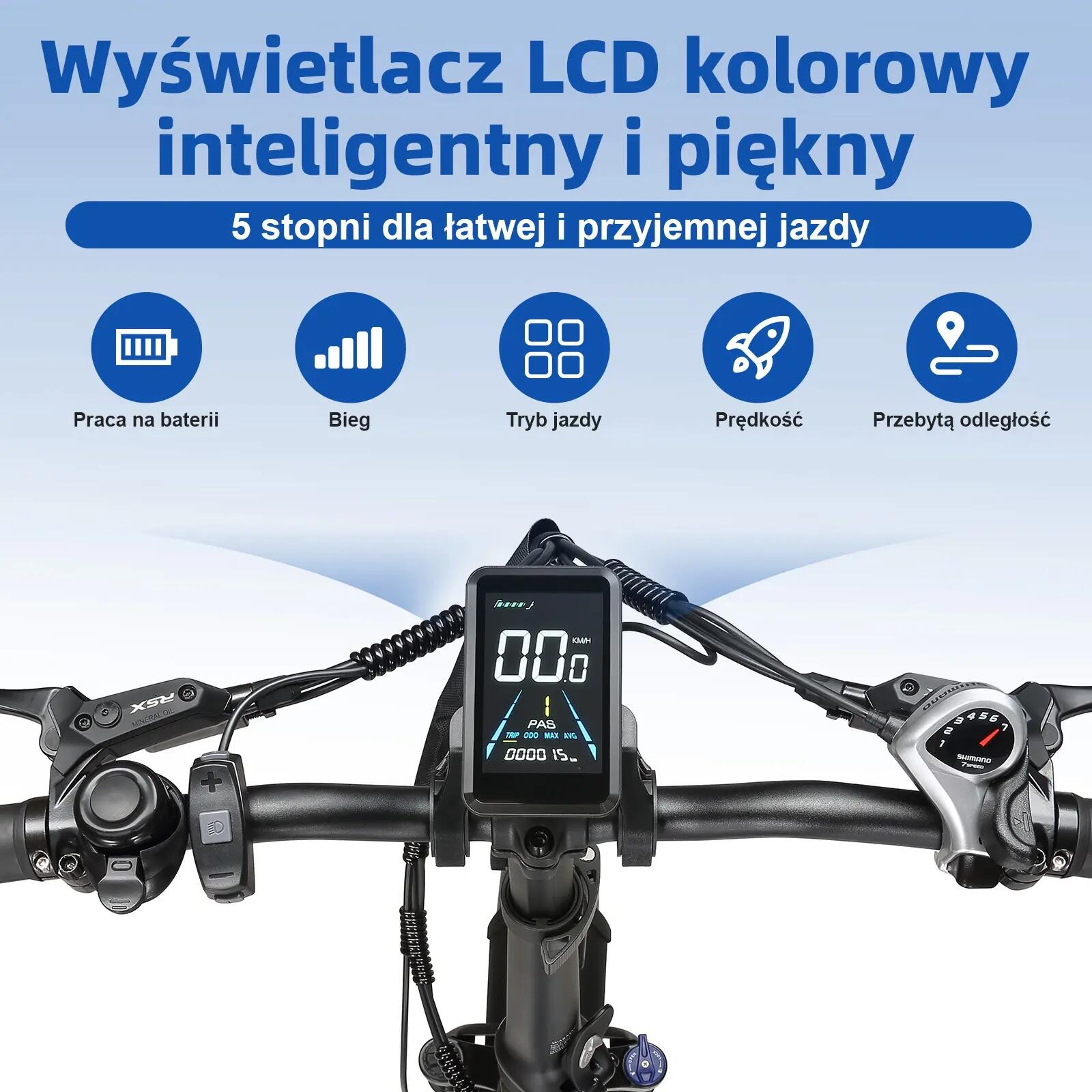 Rower elektryczny dla dorosłych F6Boost, opony 20"×4,0", akumulator 48V 18Ah. 12/12