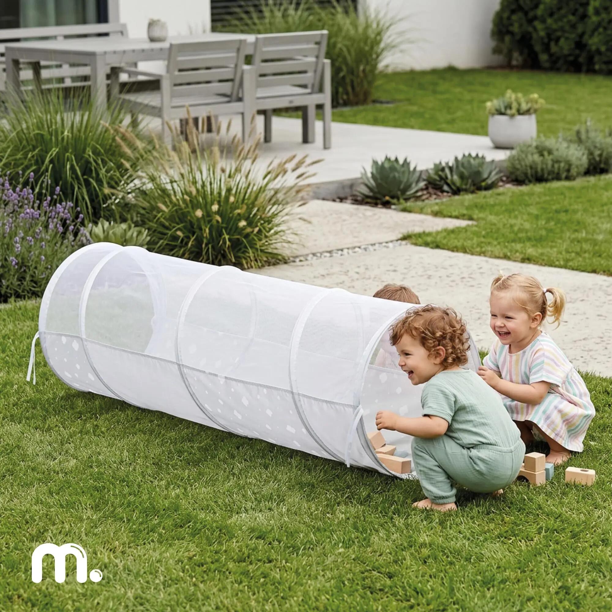 Tenda e tunnel per bambini - gioco 3-in-1 modulare - grigio e bianco 9/9