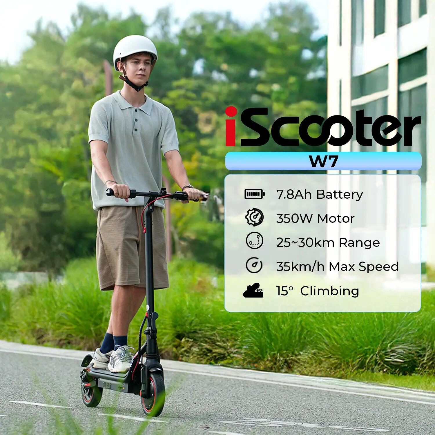 Trotinete elétrica iscooter W7 350W 36V dobrável 13/13