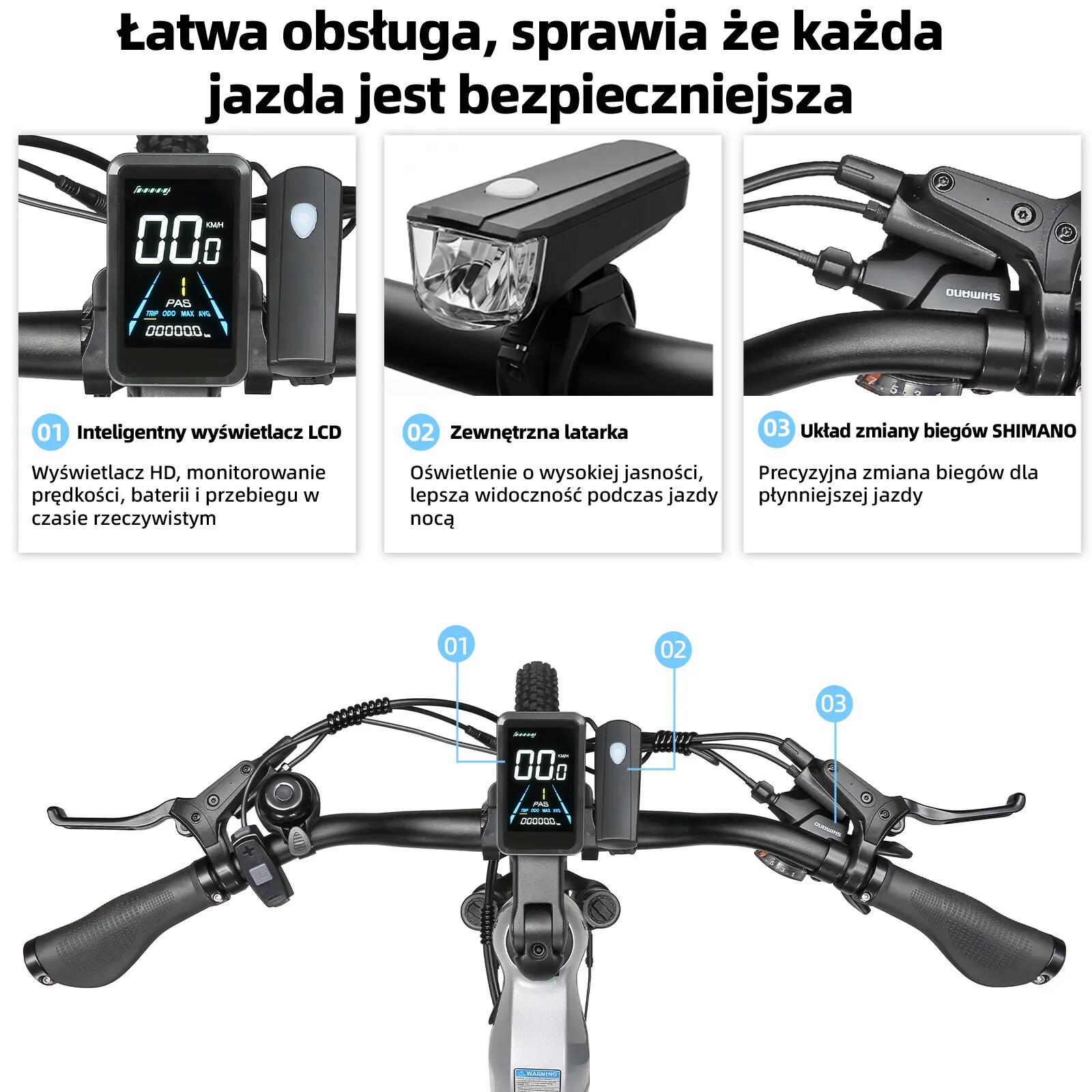 TTGO E-SUVO elektryczny rower dla dorosłych 250W silnik 48V15Ah bateria 5/15