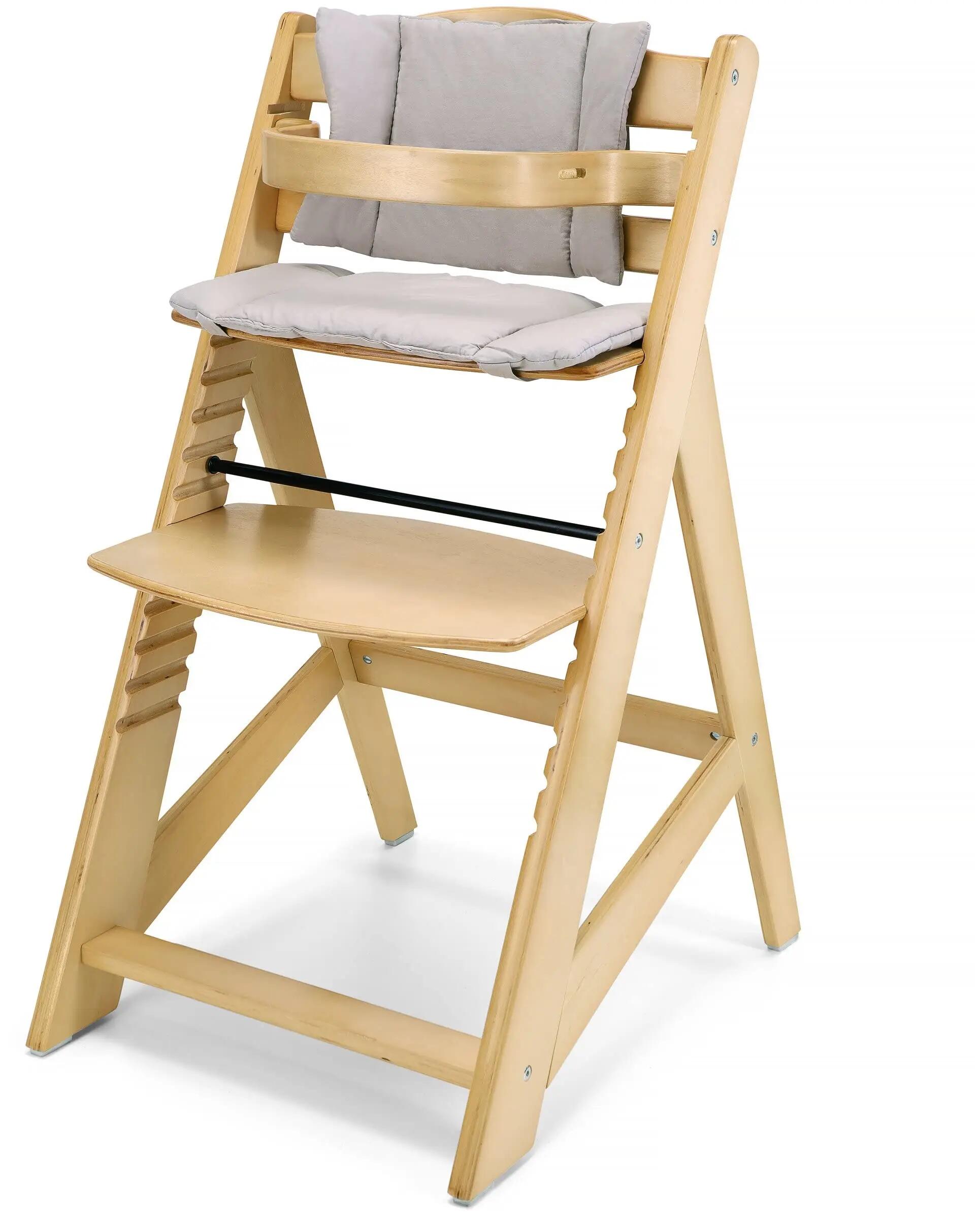 Seggiolone evolutivo in legno - 11 altezze - vassoio removibile - grigio 9/10