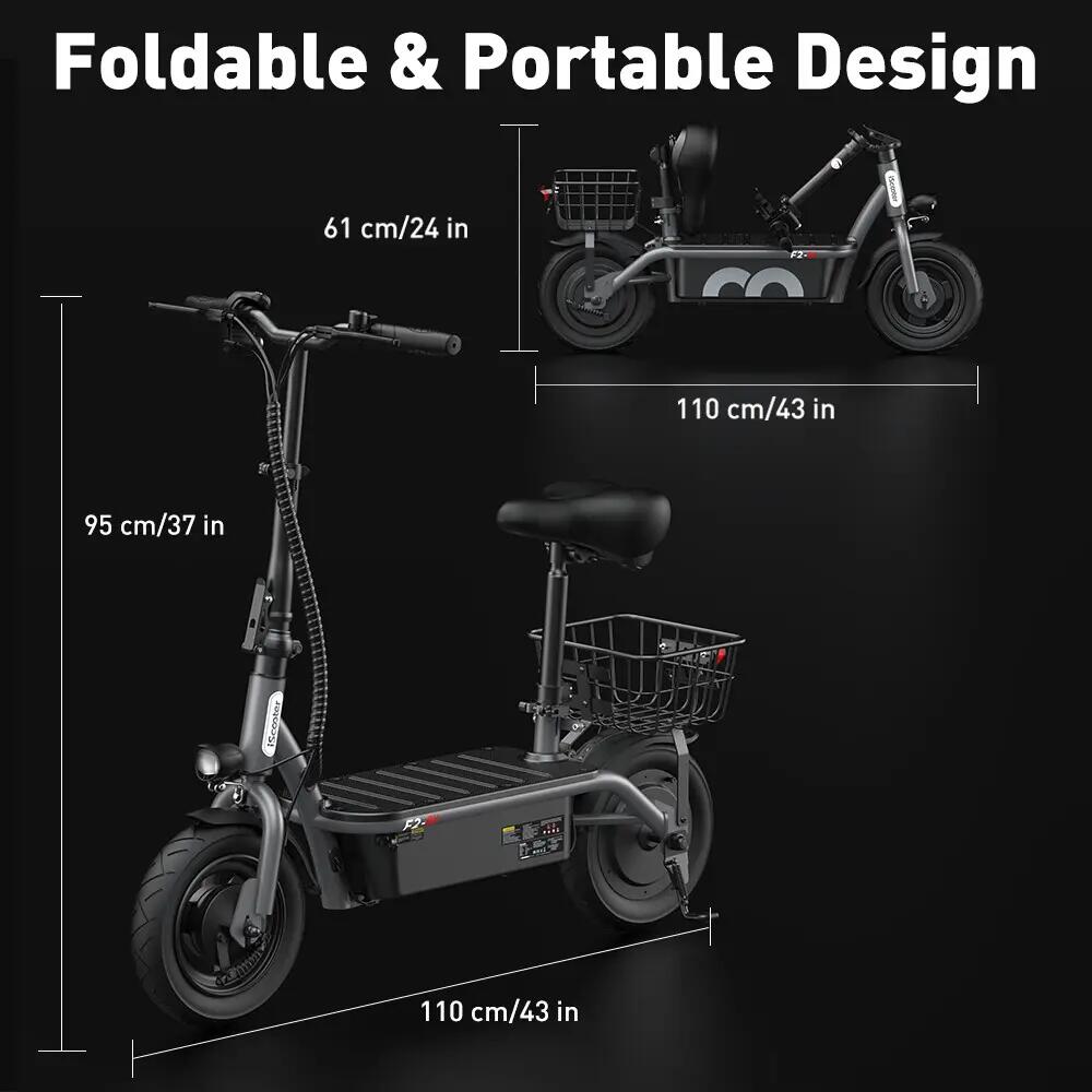 Trotinete elétrica iscooter F2 500W 36V dobrável 4/12