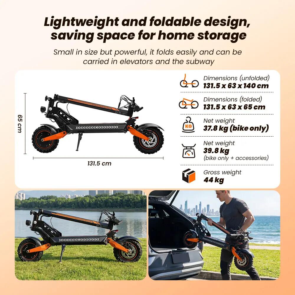 Trotinete elétrica iscooter W12 3000W 52V dobrável 7/14