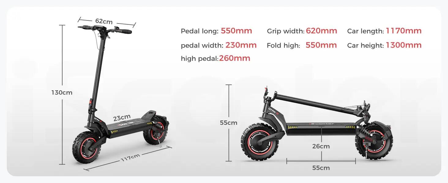Trotinete elétrica iscooter iX7Pro 2000W 48V dobrável 12/12