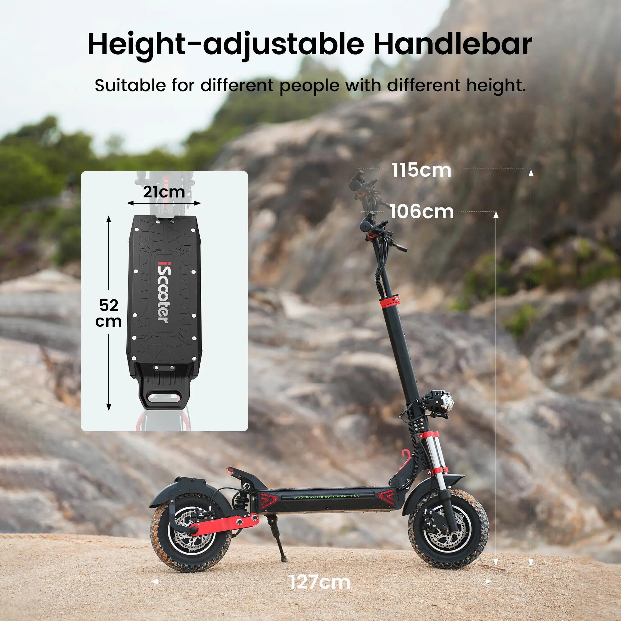 Trotinete elétrica iscooter iX8 2400W 48V dobrável 3/13