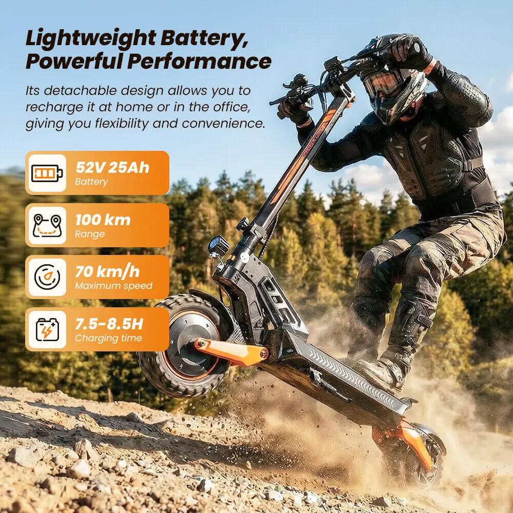 Trotinete elétrica iscooter W12 3000W 52V dobrável 5/14