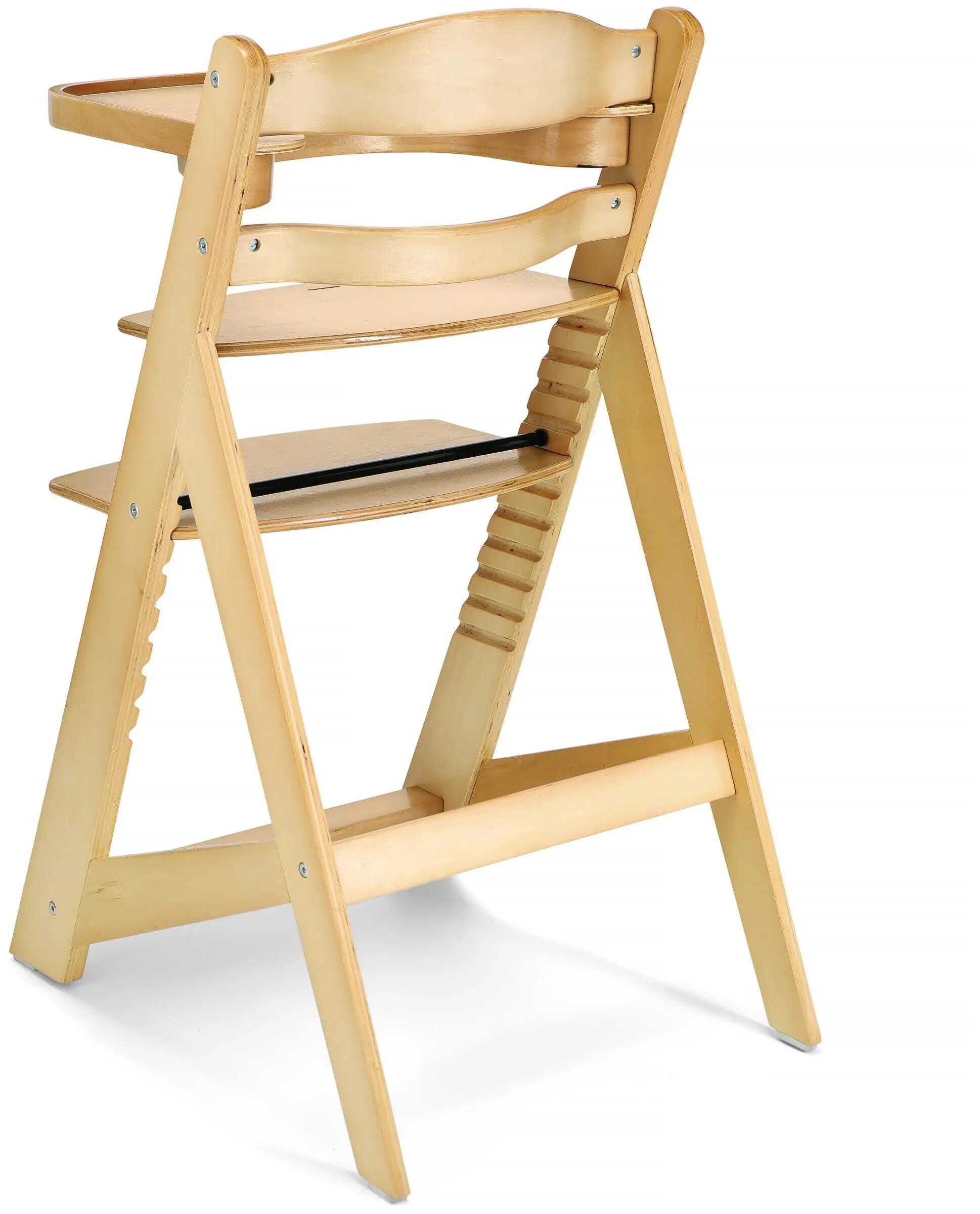 Seggiolone evolutivo in legno - 11 altezze - vassoio removibile - grigio 3/10