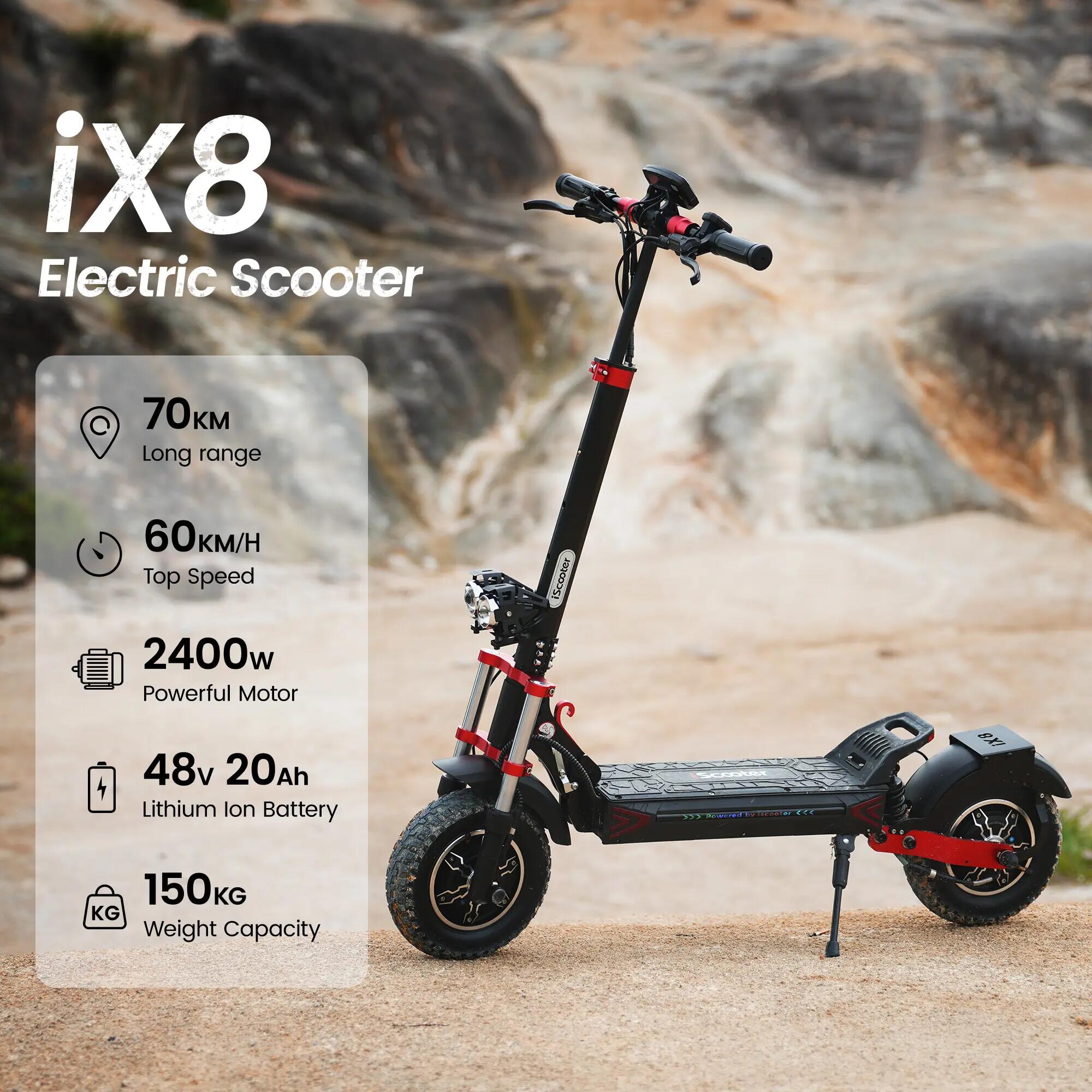 Trotinete elétrica iscooter iX8 2400W 48V dobrável 11/13