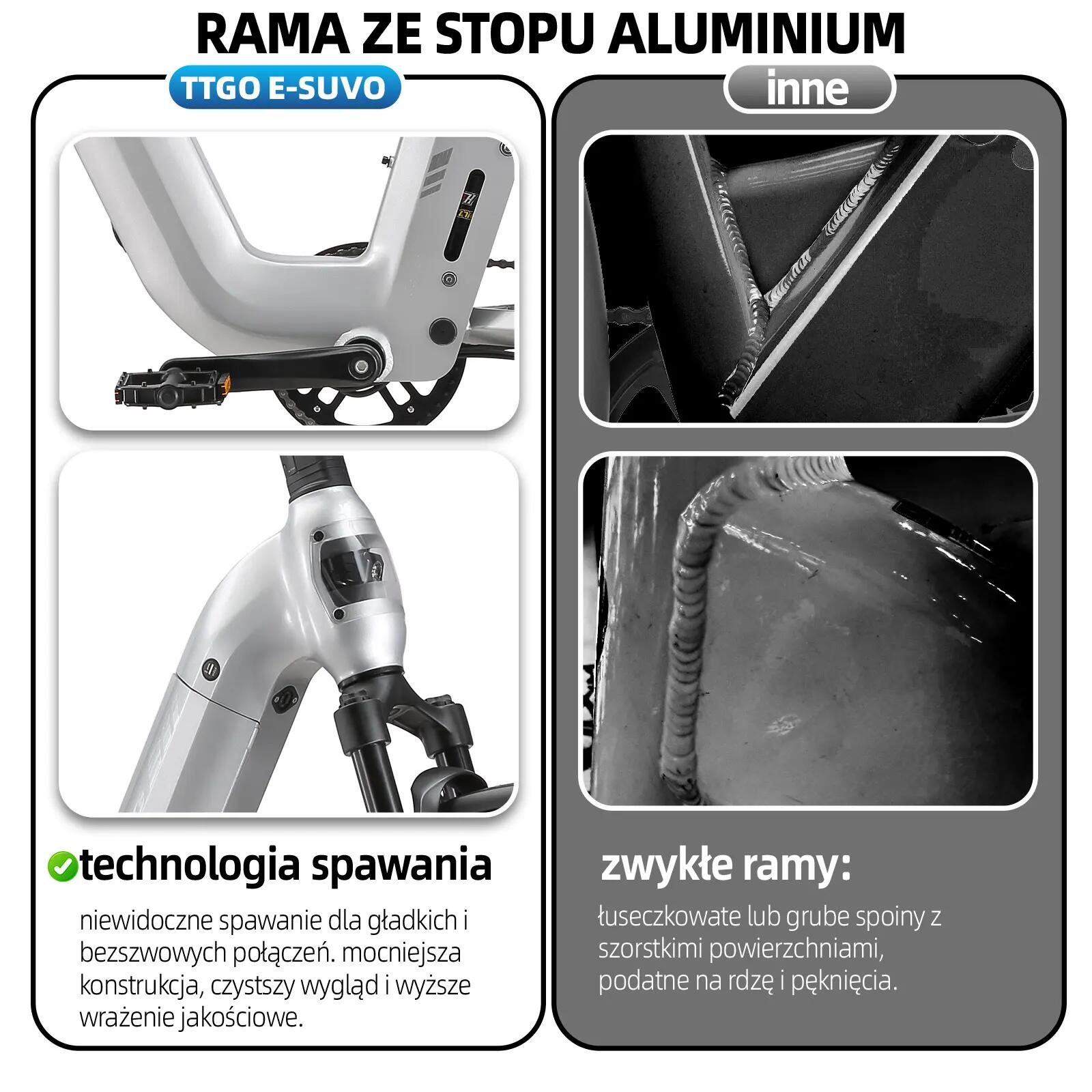TTGO E-SUVO elektryczny rower dla dorosłych 250W silnik 48V15Ah bateria 11/15