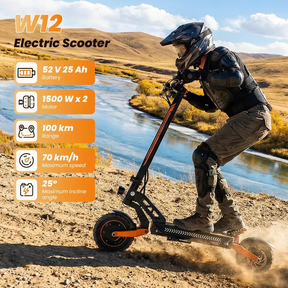 Trotinete elétrica iscooter W12 3000W 52V dobrável 11/14