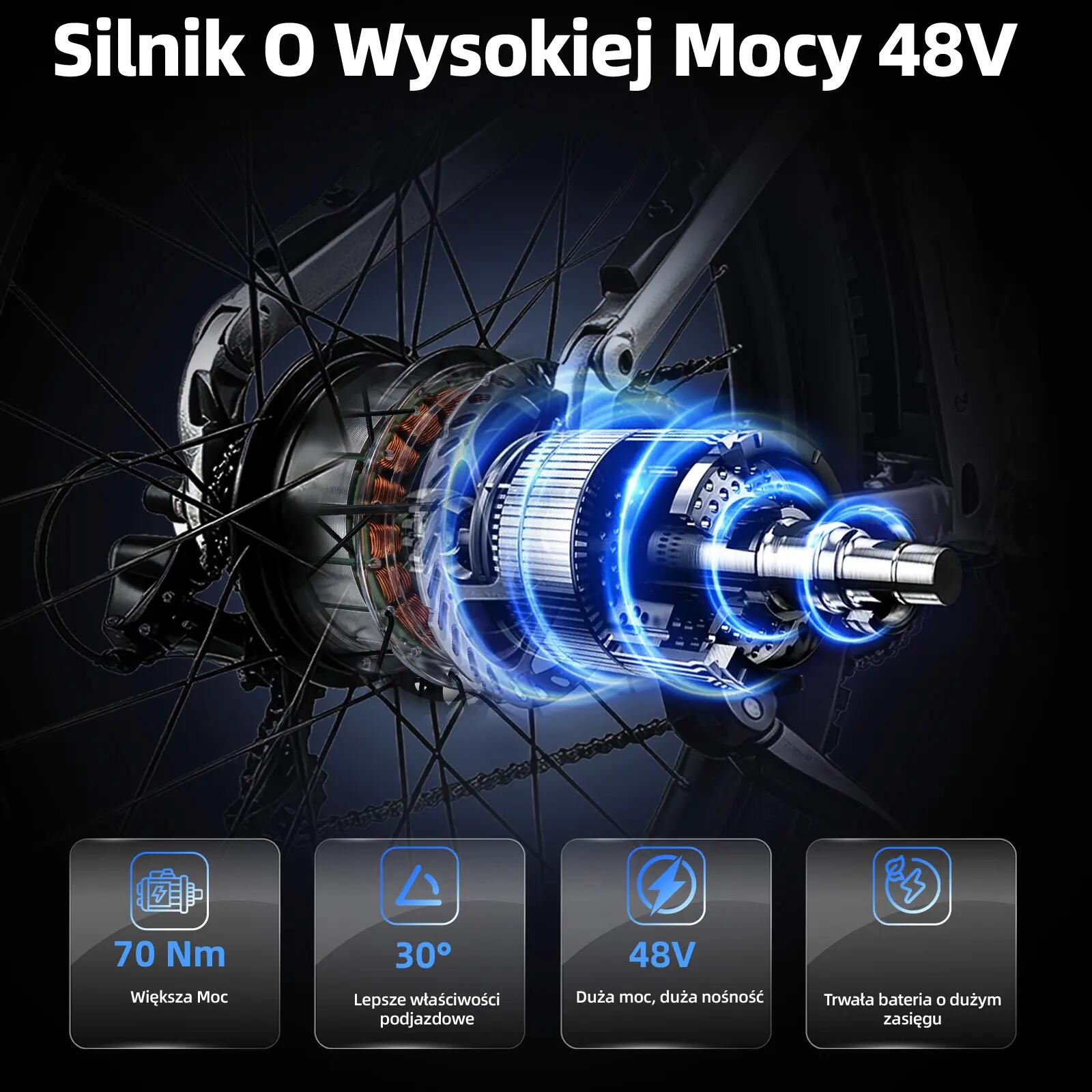 TTGO E-SUVO elektryczny rower dla dorosłych 250W silnik 48V15Ah bateria 9/15