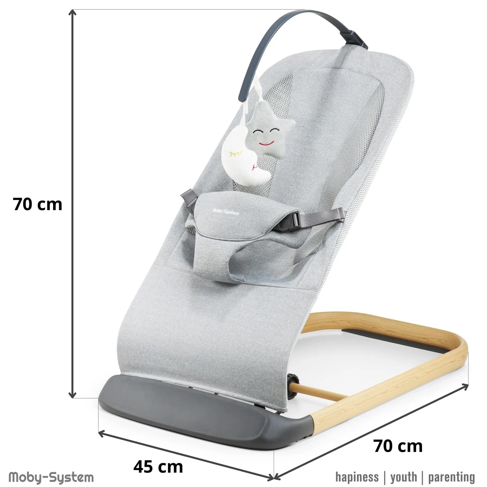 Transat bebè - 2in1 basculante regolabile 3 posizioni - lily - grigio 5/10