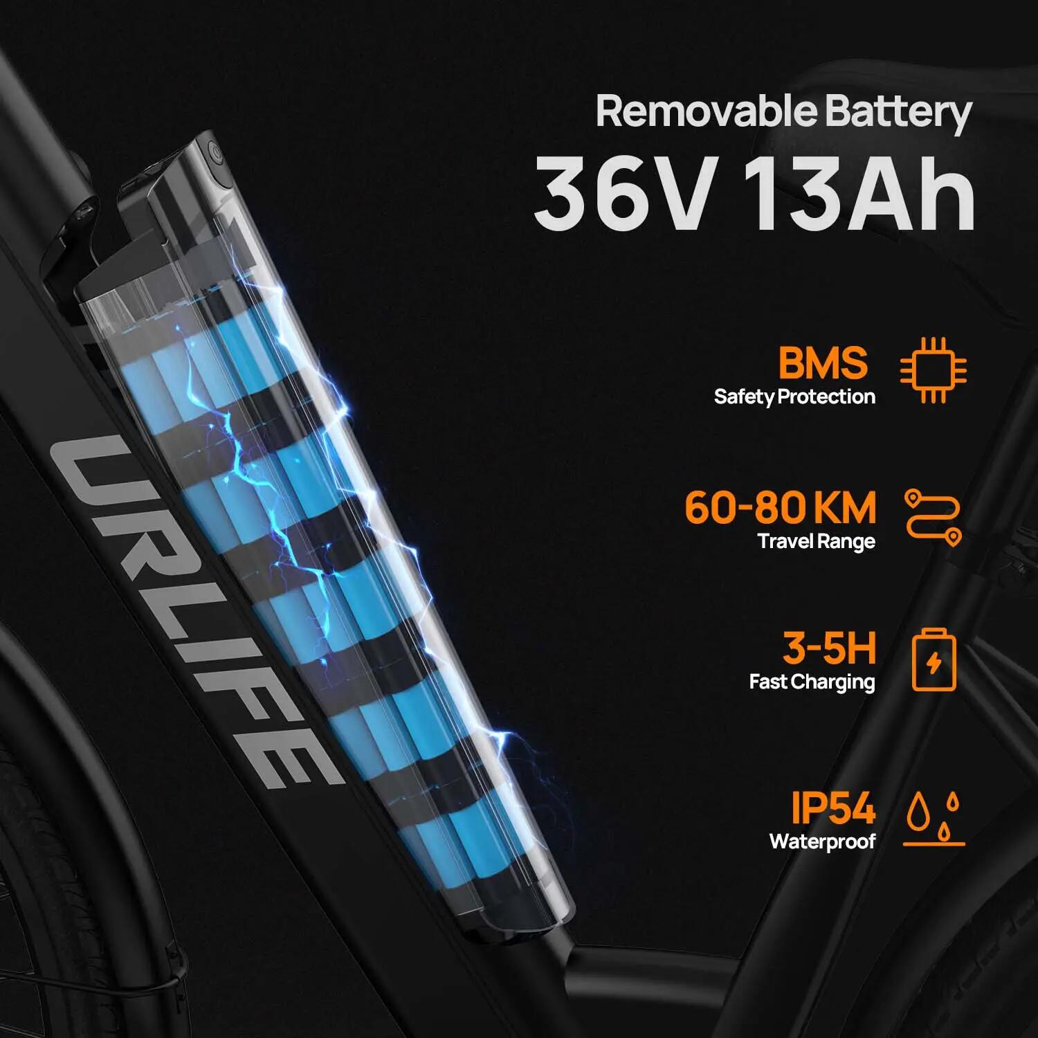 Vélo Électrique URLIFE E26(48V) 48V 10.4Ah 7/12