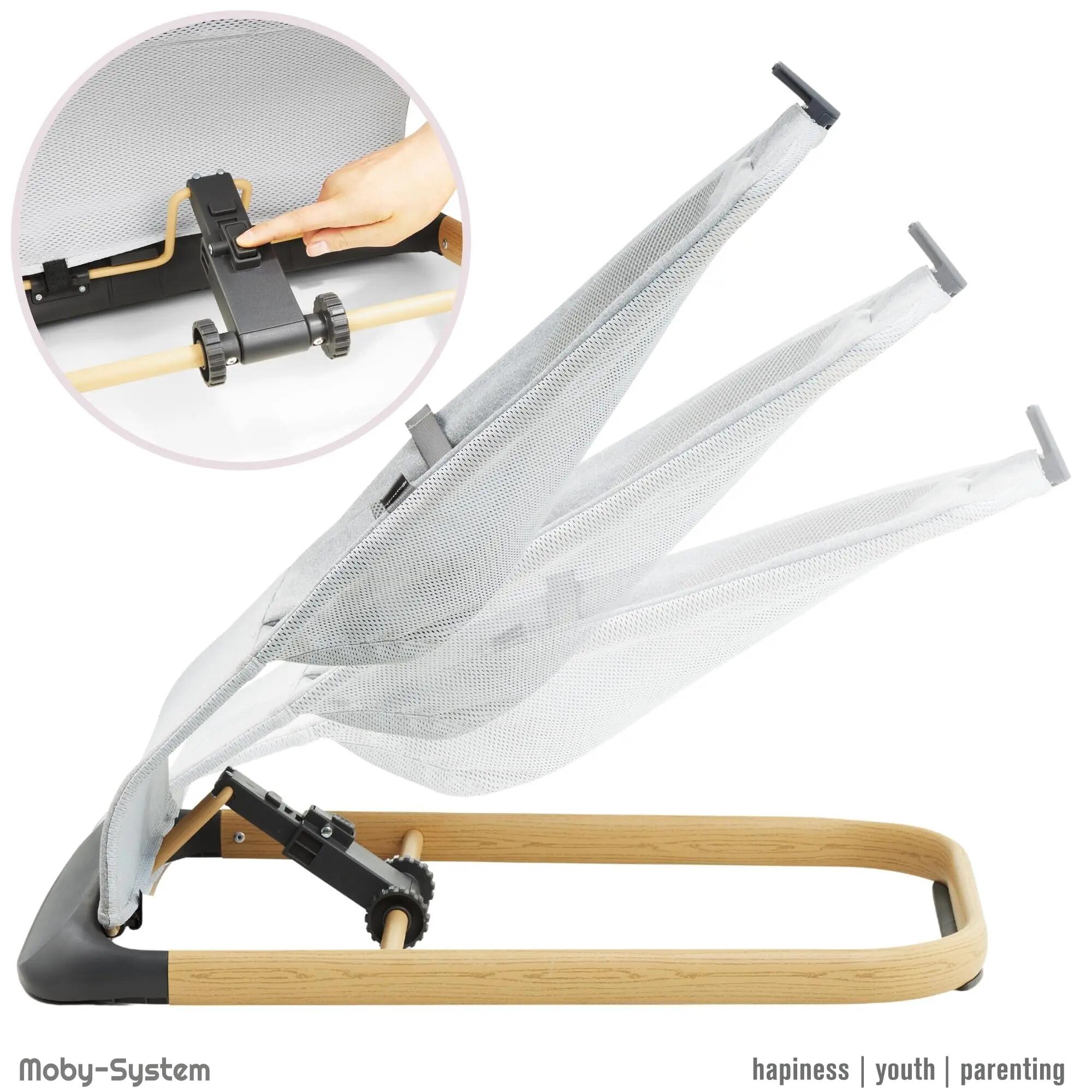 Transat bebè - 2in1 basculante regolabile 3 posizioni - lily - grigio 4/10