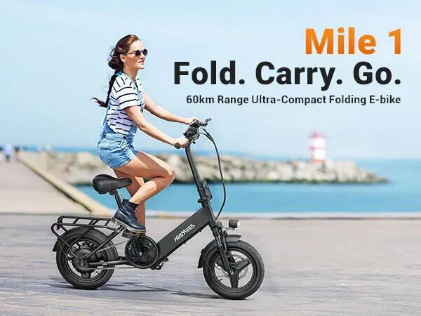 Bicicleta urbana elétrica HillMiles Mile 1 250W 374.4Wh 14 polegadas 3/8
