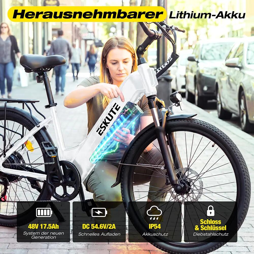 Bici elettrica ESKUTE C202 Motore 250W Batteria 48V 17,5Ah Pneumatici 26" 6/10