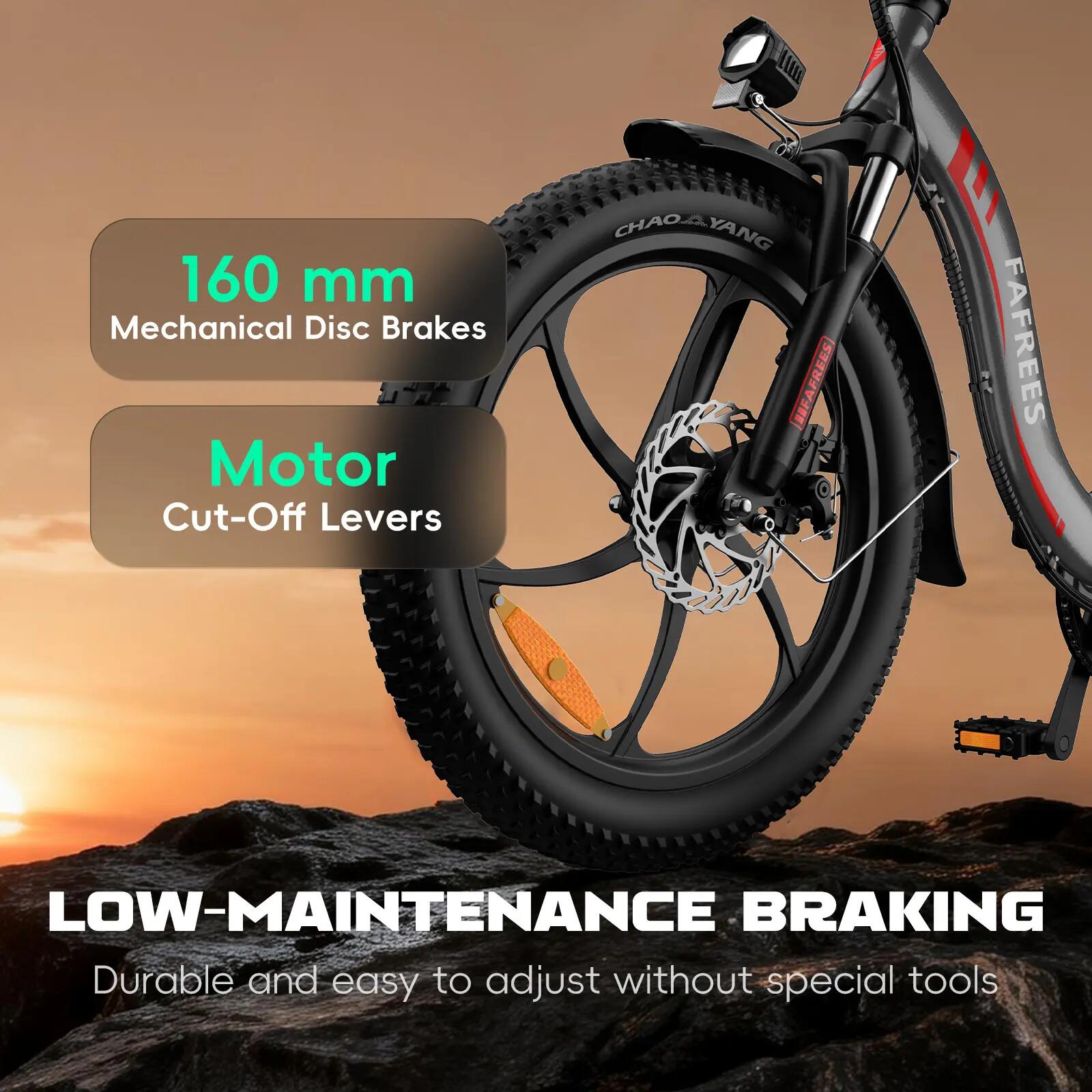 Bicicleta elétrica urbana FAFREES F20, Motor 250W, Bateria 36V 18Ah, Pneus 20" 10/13