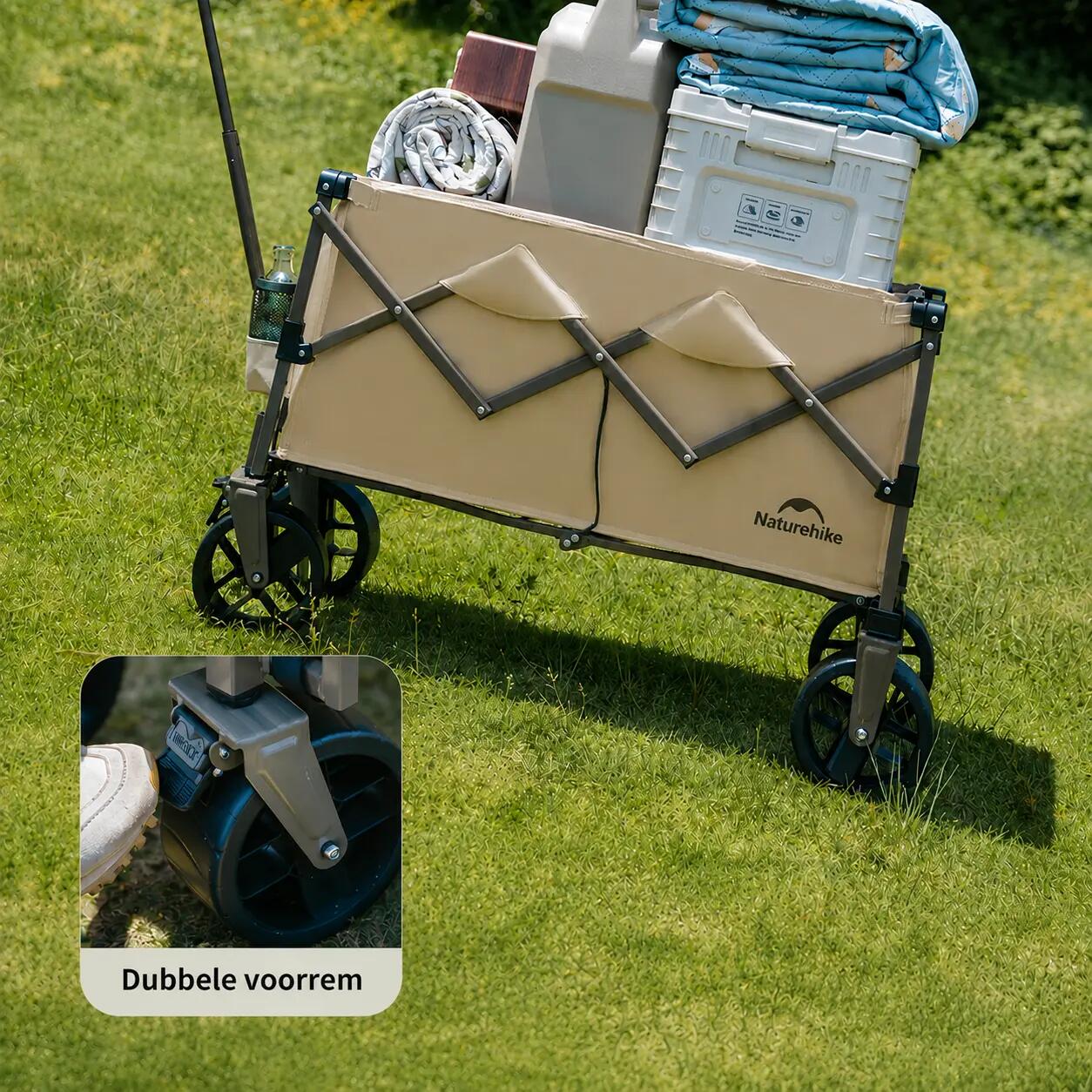 Opvouwbare bolderkar 100 l met remmen en terreinwielen 3/10