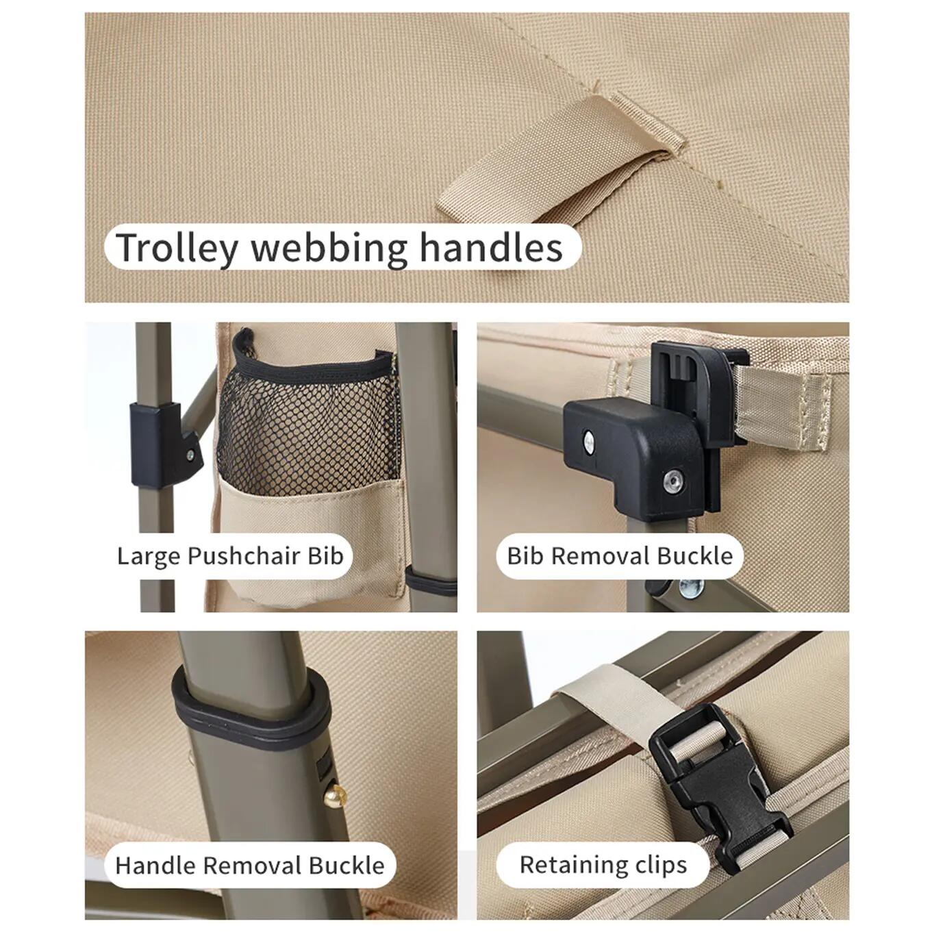 Opvouwbare bolderkar 100 l met remmen en terreinwielen 2/10