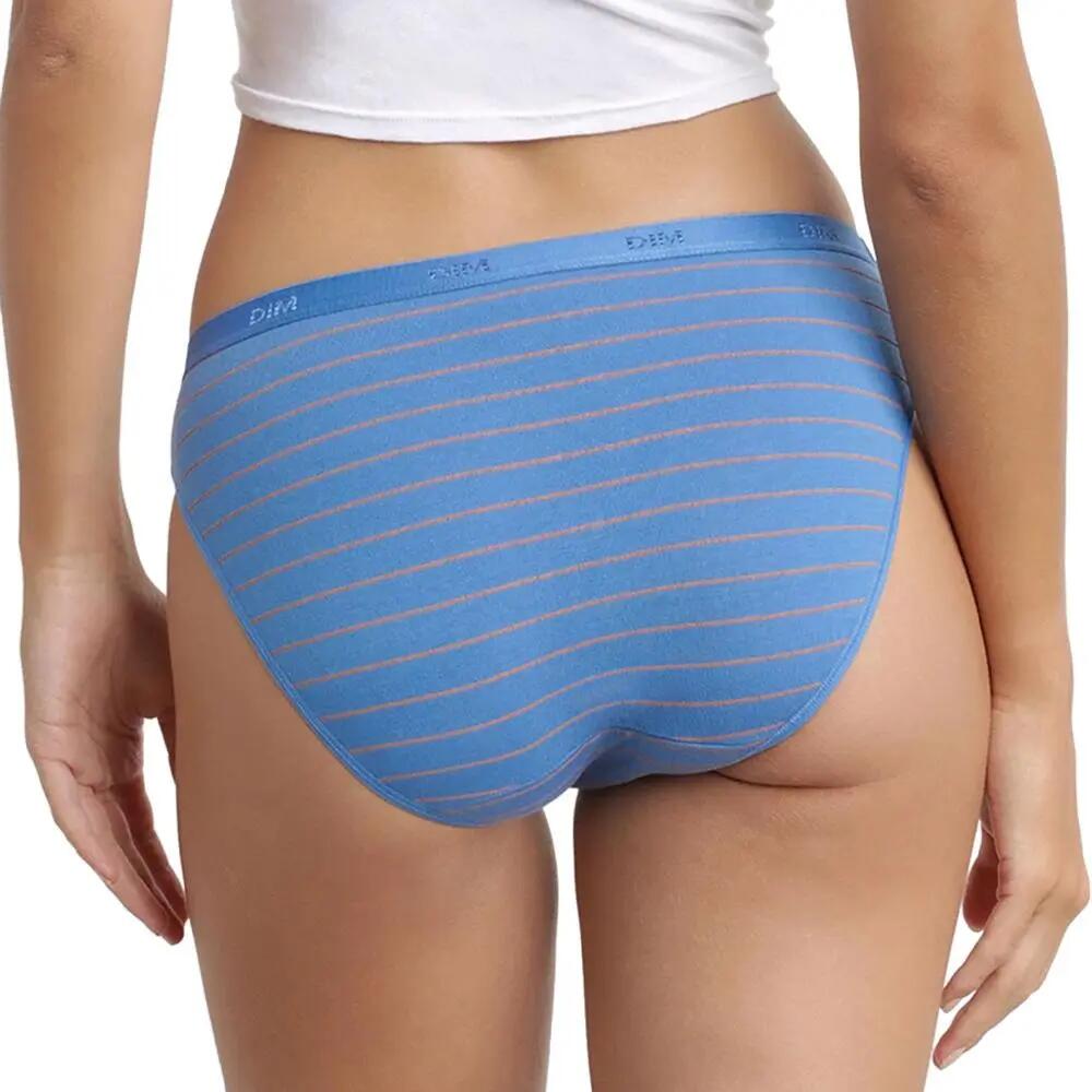 Dim Les Pockets Culotte Donna in Cotone - Confezione da 3 Blu/Giallo 4/4