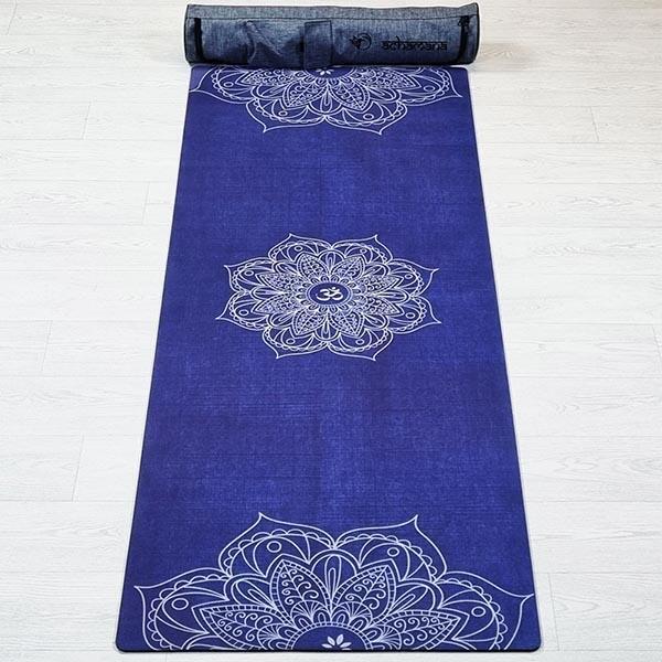 Tapis de yoga caoutchouc naturel microfibre - Mandala