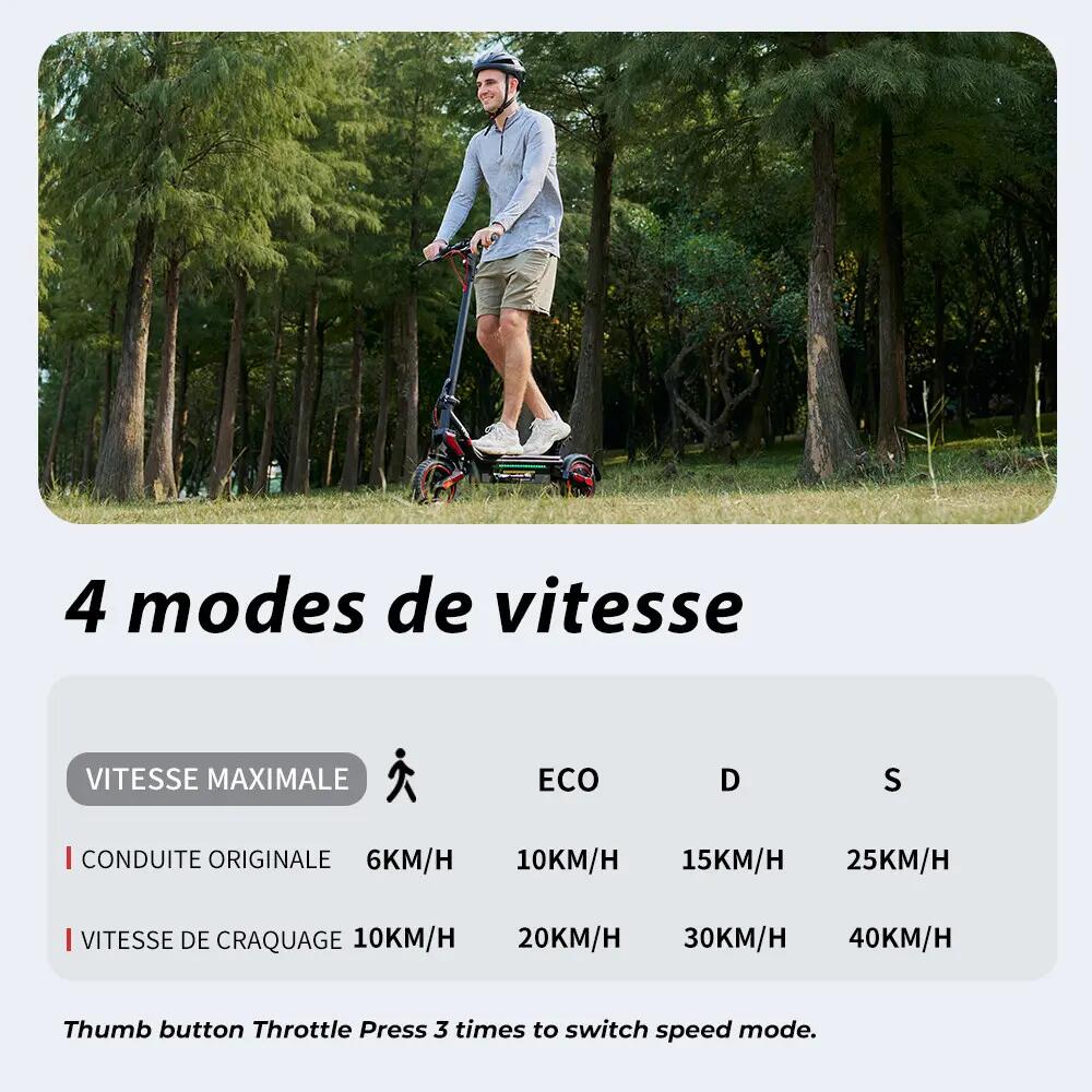 Trotinete elétrica iscooter W8 500W 48V dobrável 6/13