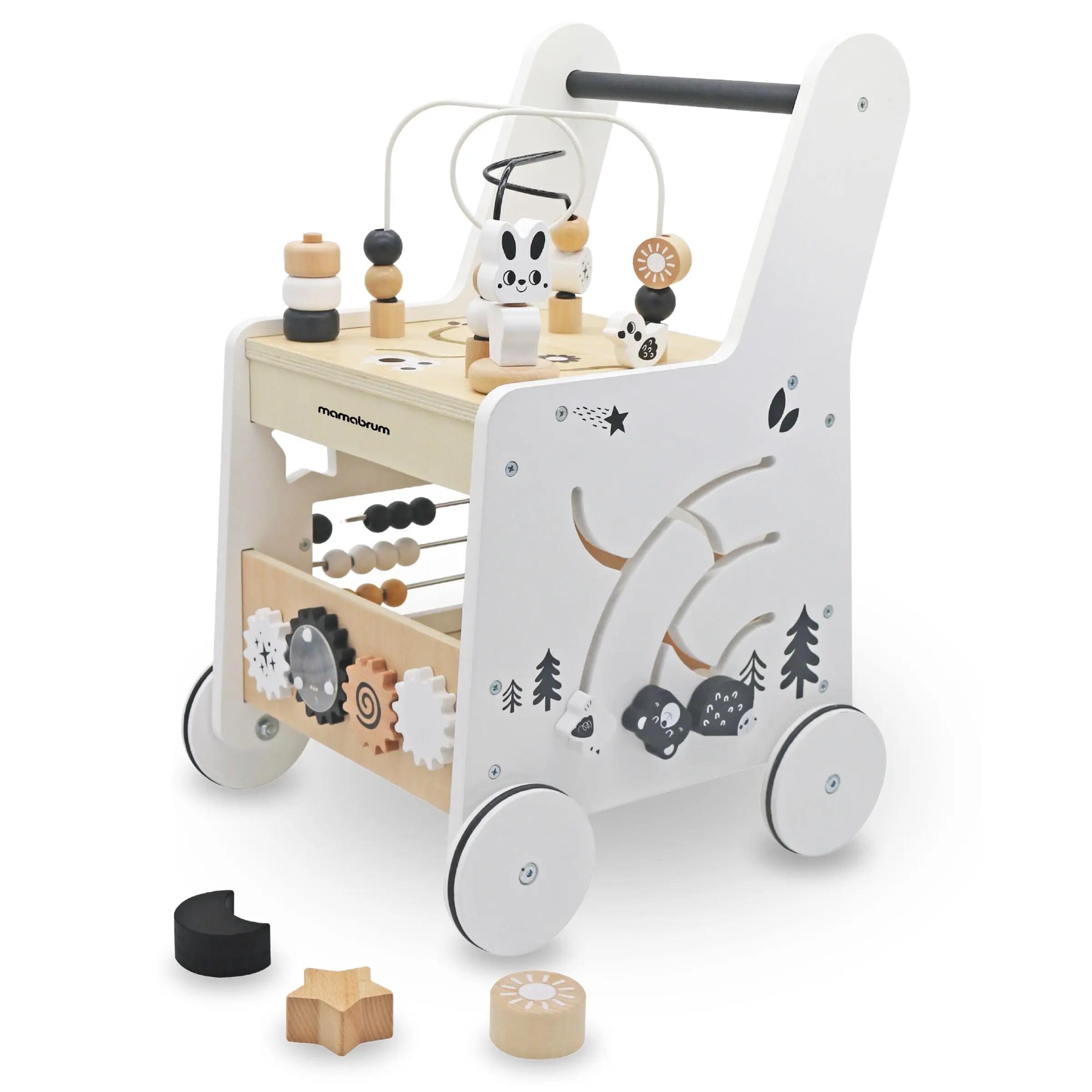 Carrello deambulatore - unisex - 8-in-1, maniglia regolabile - naturale 9/10