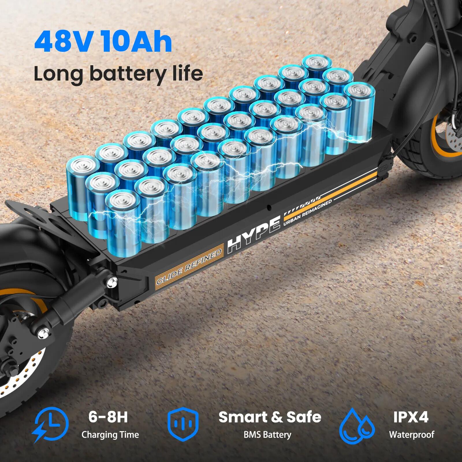 Trotinete elétrica iscooter W9air 500W 48V dobrável 6/10