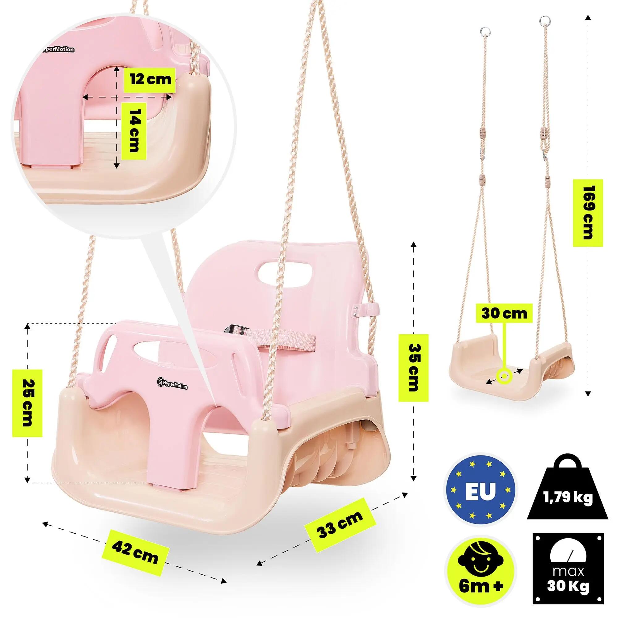 Schaukel – gemischt – 3-in-1-Wachstum – rosa und beige 8/9