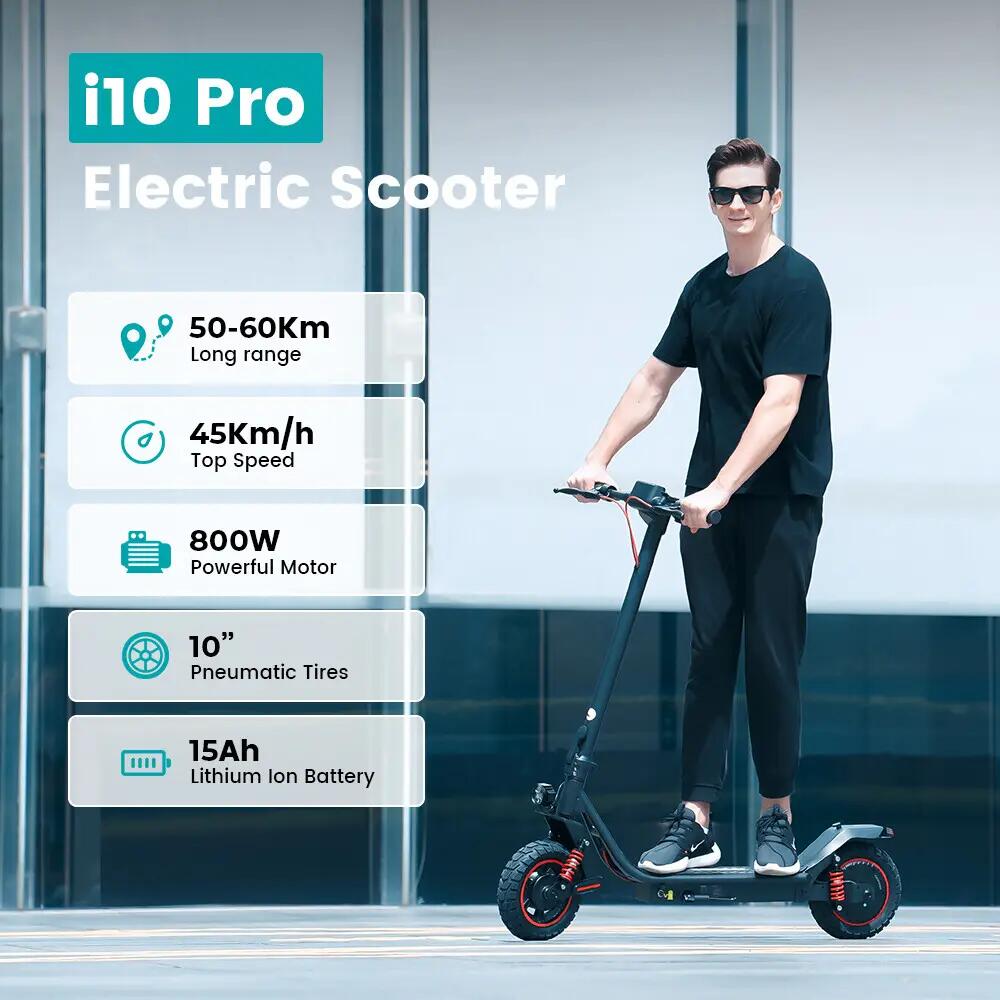 Trotinete elétrica iscooter i10Pro 800W 48V dobrável 4/12