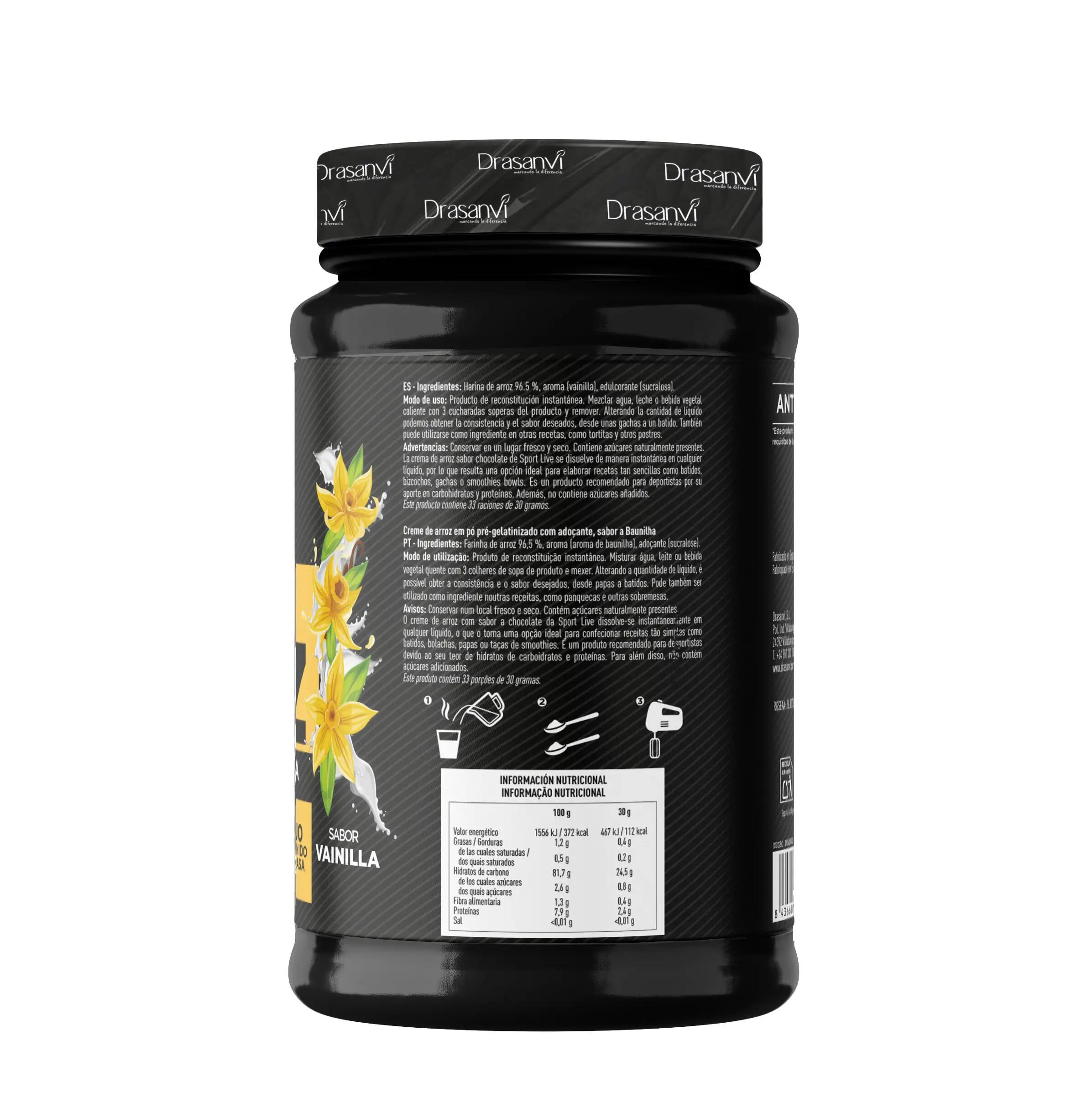 Crema de Arroz Sport Live - Sabor Vainilla - 1Kg - DRASANVI 7/7