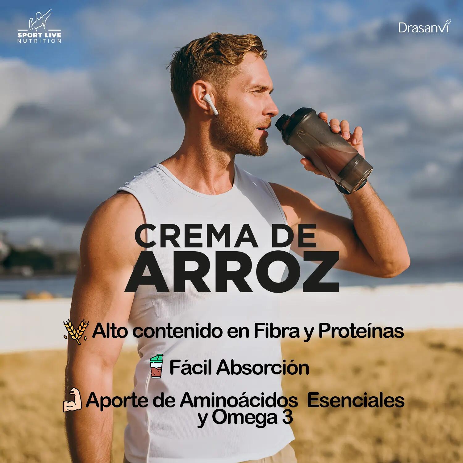 Crema de Arroz Sport Live - Sabor Cookies and Cream - 1Kg - DRASANVI 4/7
