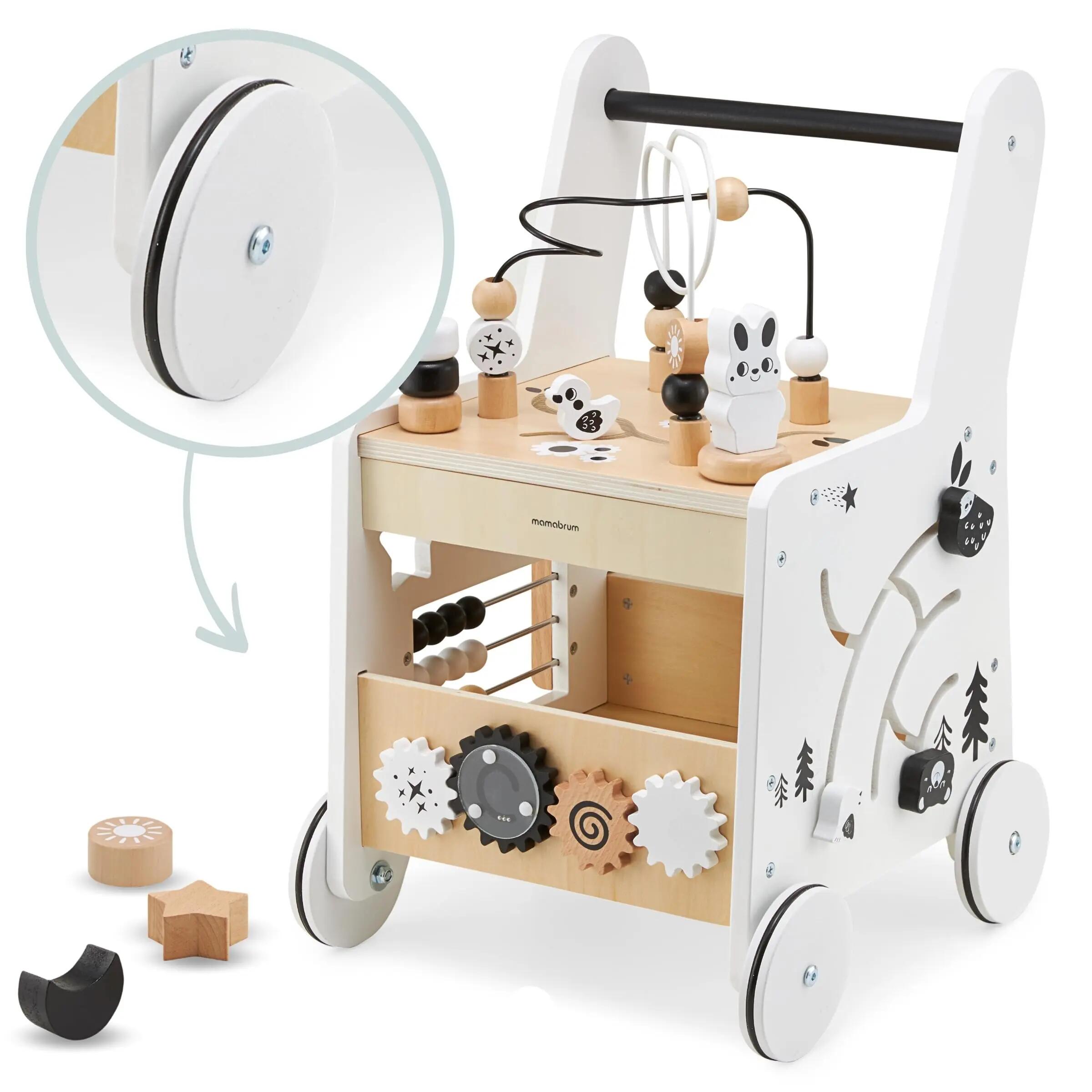 Carrello deambulatore - unisex - 8-in-1, maniglia regolabile - naturale 6/10