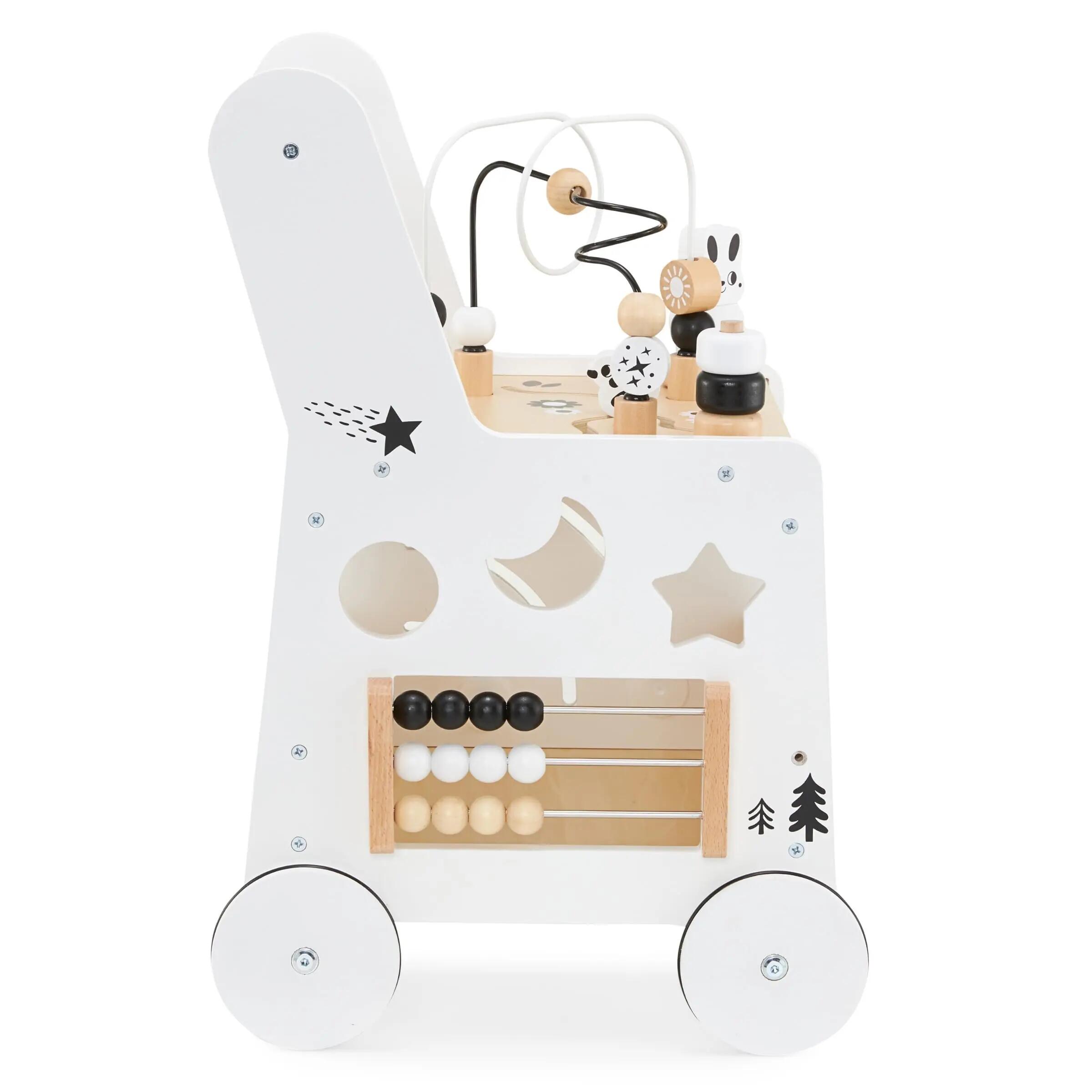 Carrello deambulatore - unisex - 8-in-1, maniglia regolabile - naturale 5/10
