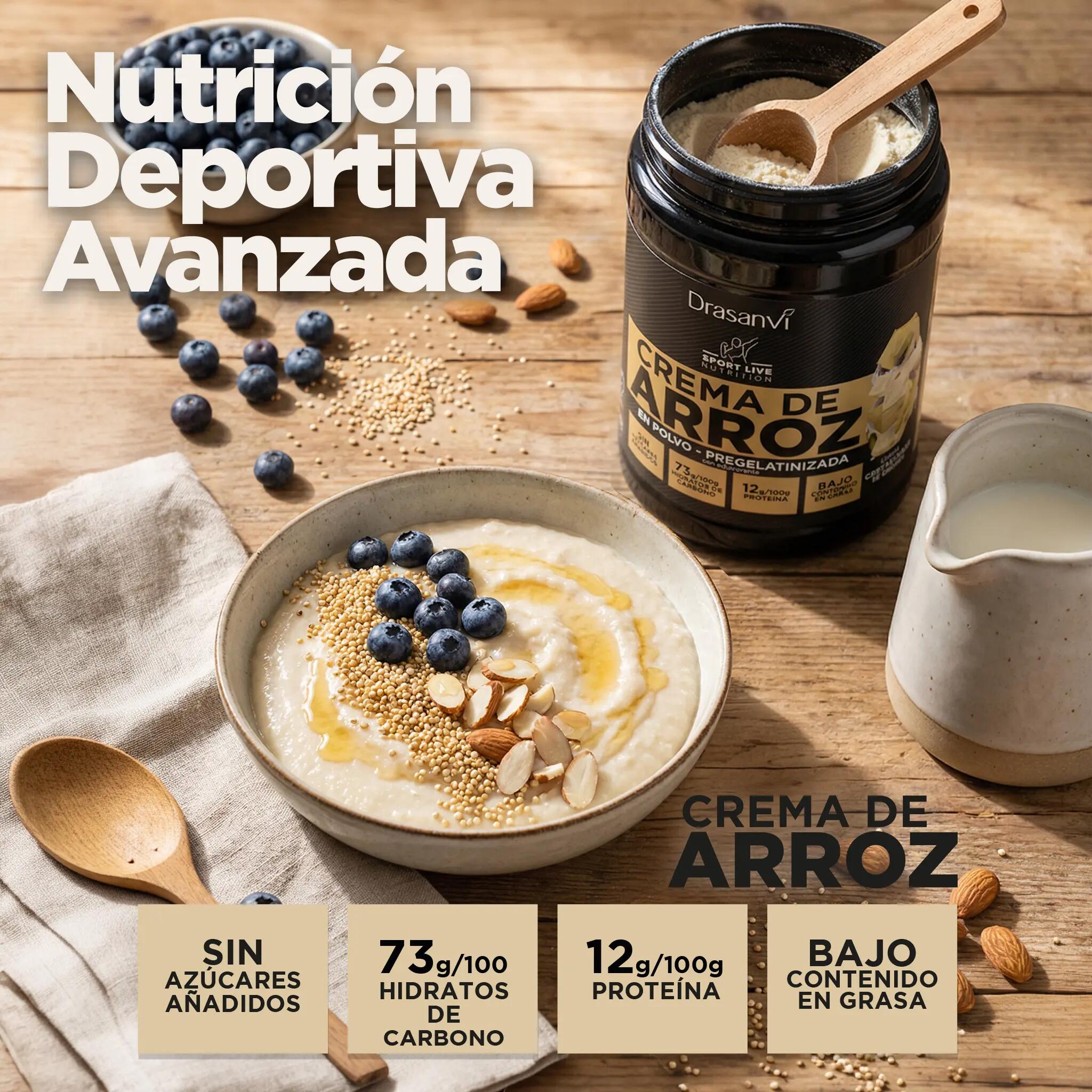 Crema de Arroz Sport Live - Sabor Chocolate blanco - 1Kg - DRASANVI 3/7