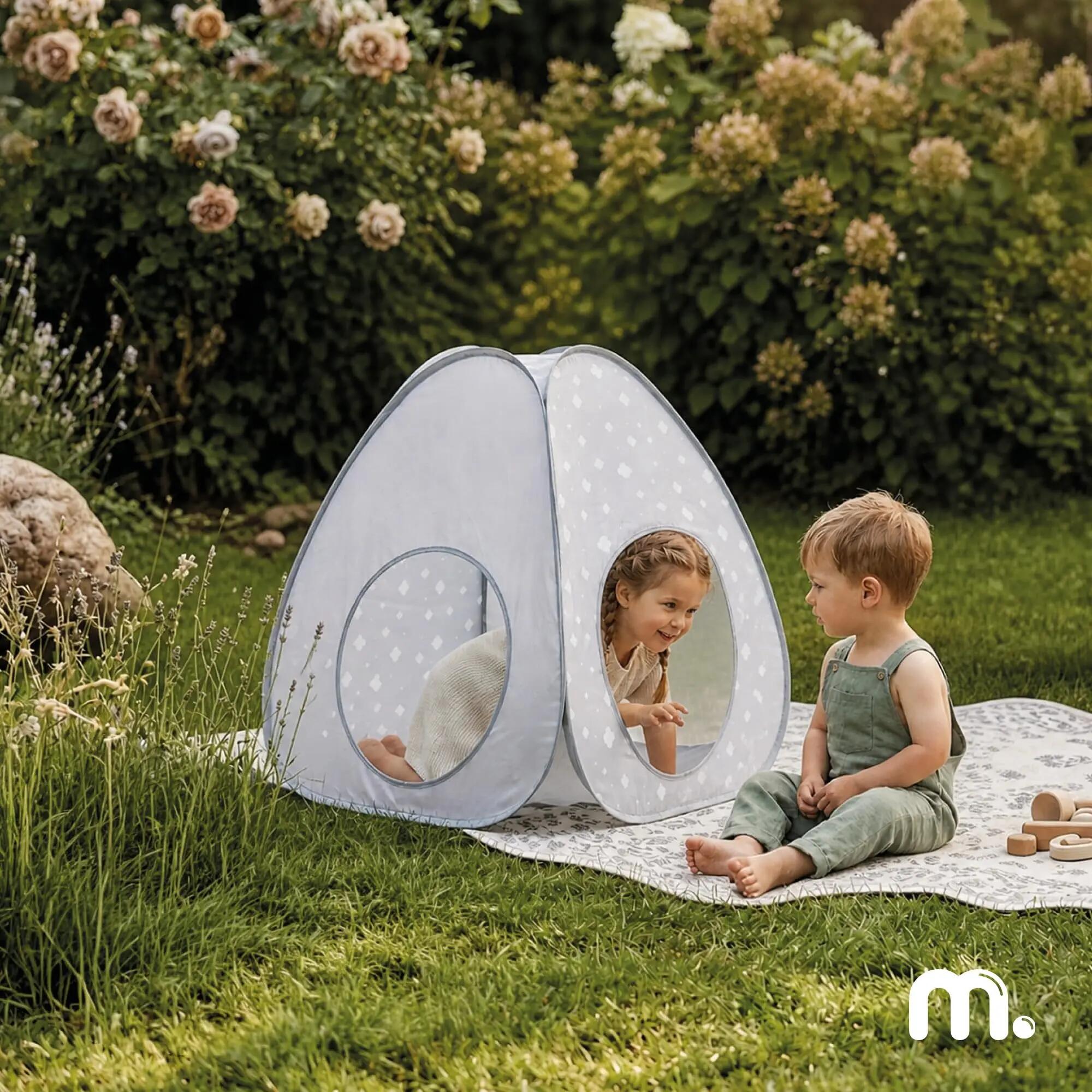 Jogo infantil Pop-Up 2-em-1 - Tenda tipi e túnel conectáveis - Cinza 4/9