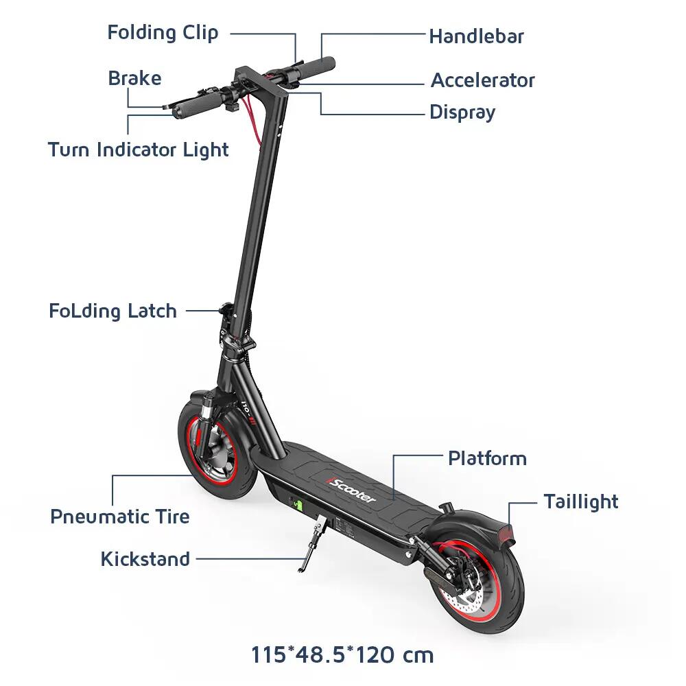 Trotinete elétrica iscooter i10 650W 42V dobrável 13/14