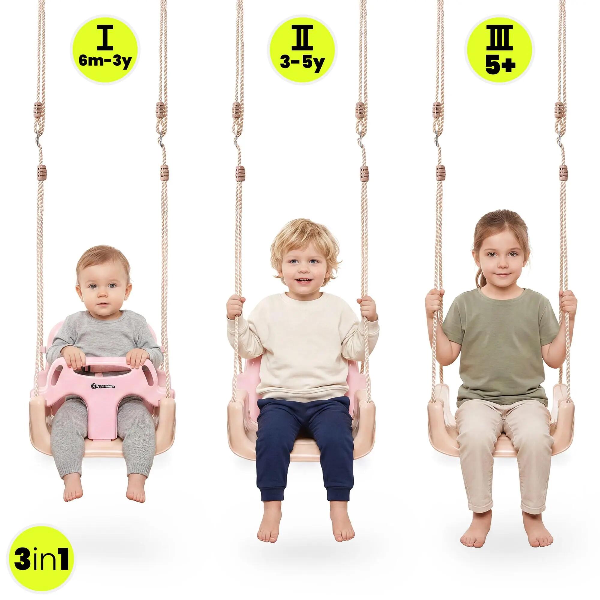 Schaukel – gemischt – 3-in-1-Wachstum – rosa und beige 3/9