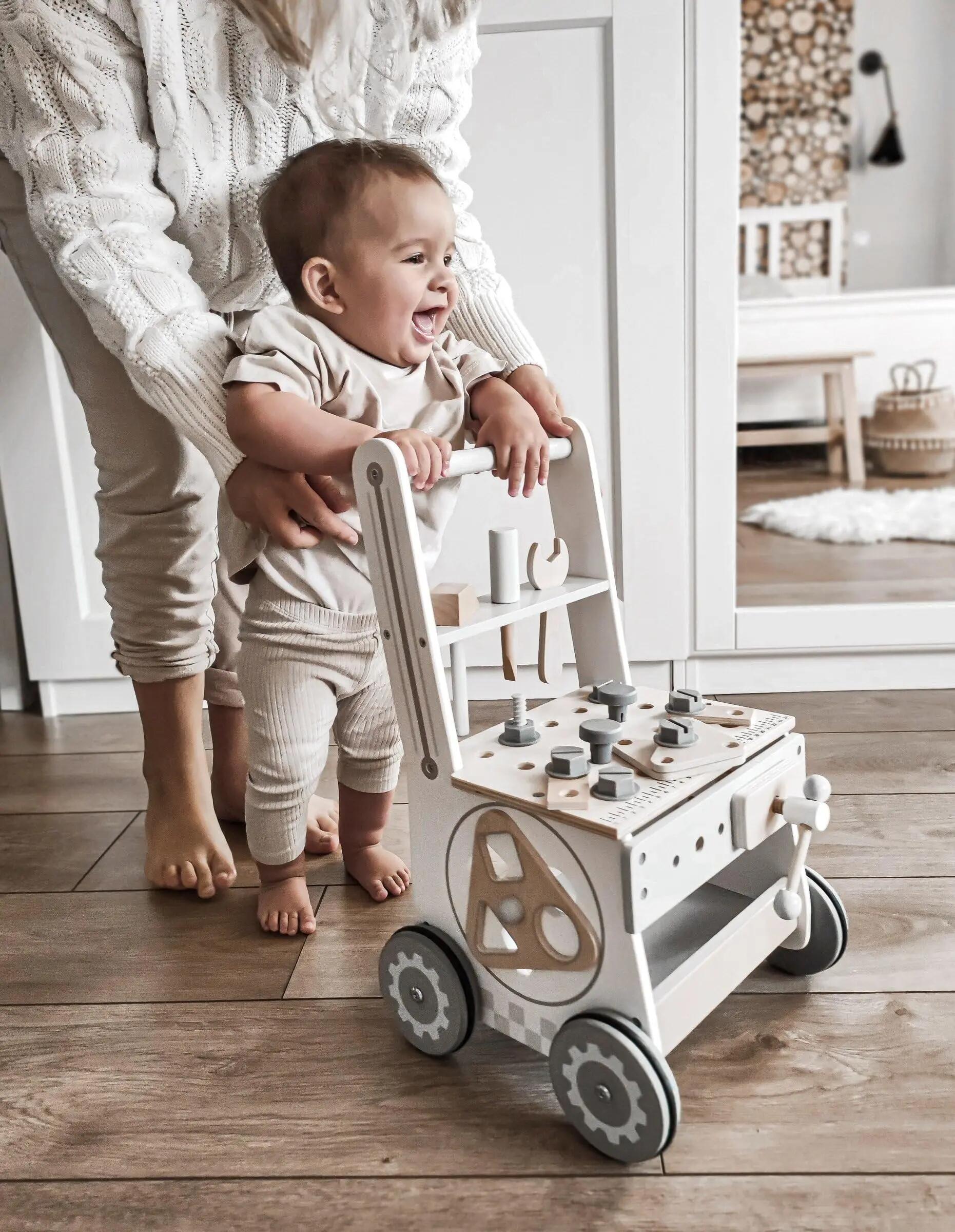 Camminatore educativo - carrello laboratorio 2-in-1 - naturale 2/9