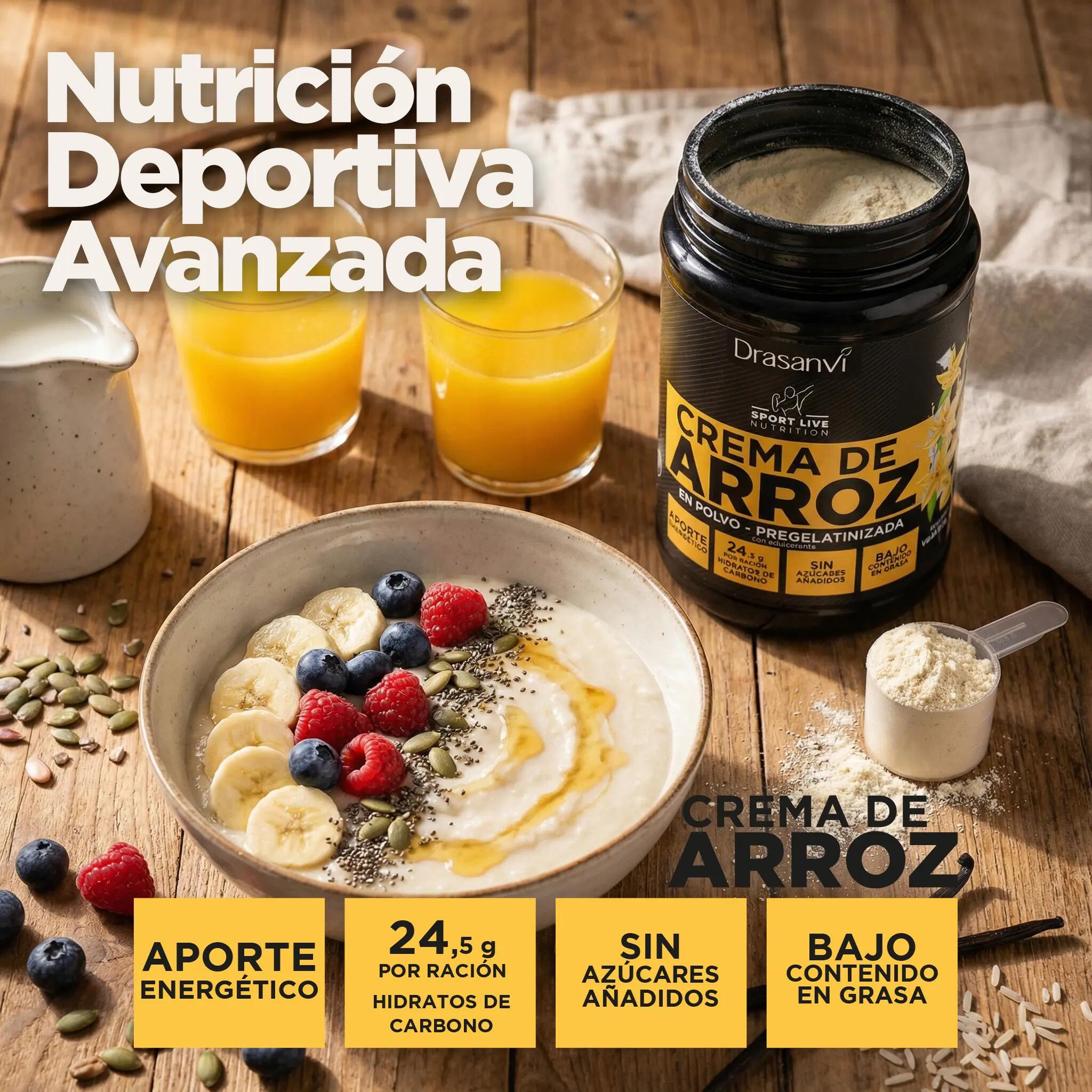 Crema de Arroz Sport Live - Sabor Vainilla - 1Kg - DRASANVI 3/7